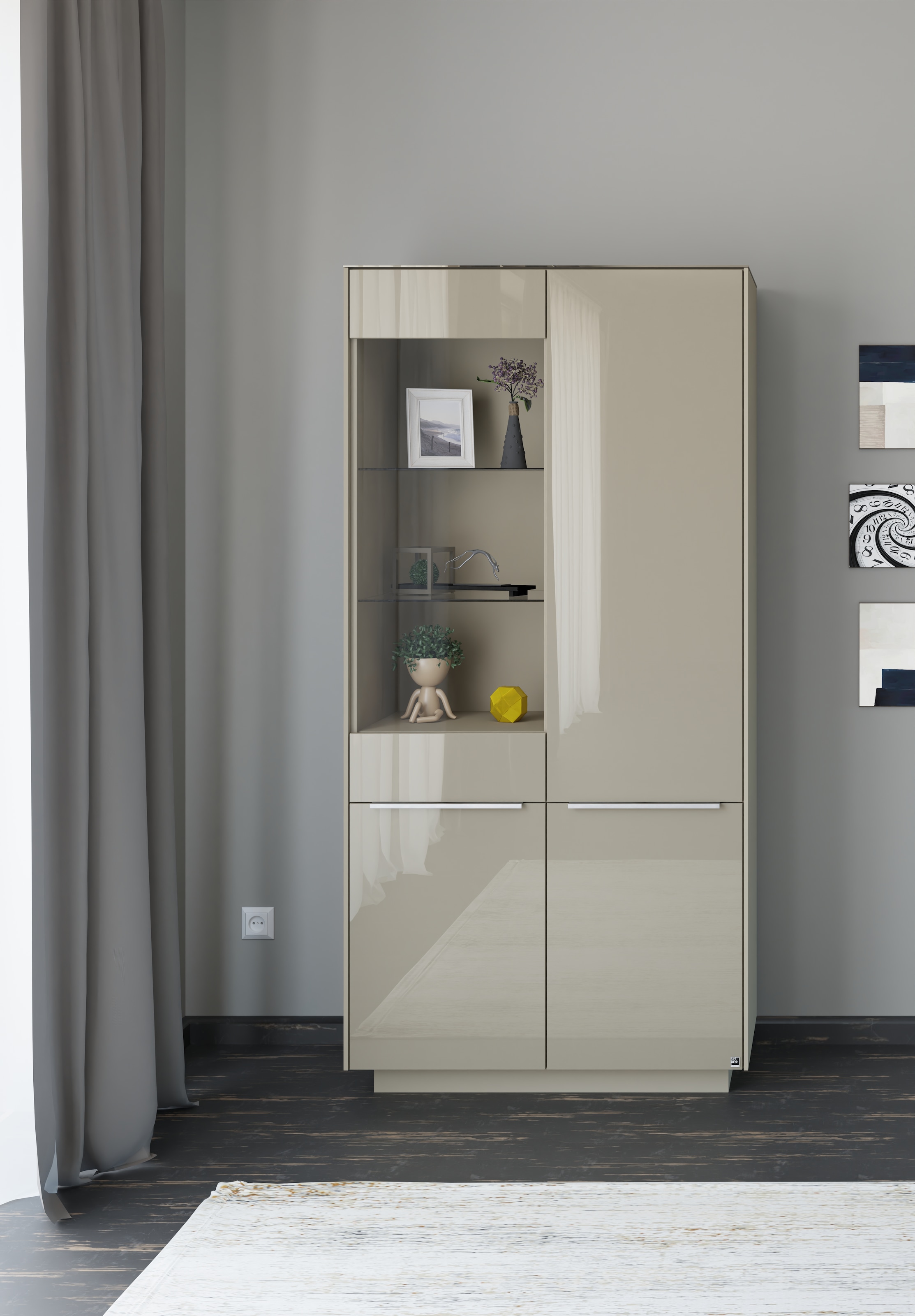 set one by Musterring Standvitrine »Reno« 1 Stk. tlg. Mit Sockel in diversen Farben, 193 cm Höhe & Farbauswahl