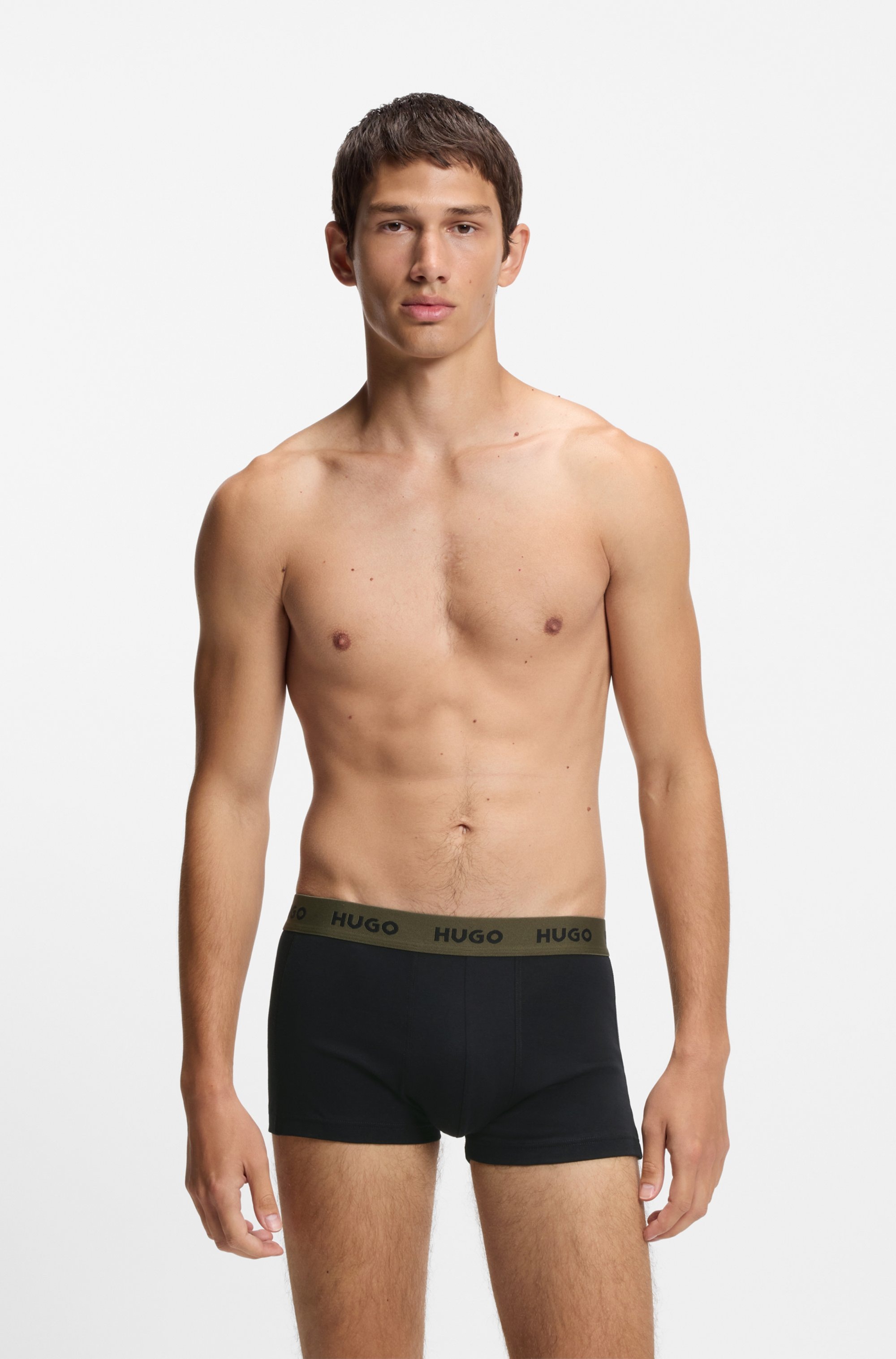 Thumbnail - HUGO Underwear Trunk "TRUNK TRIPLET DESIGN" Packung, 3 Stk. mit Logobund