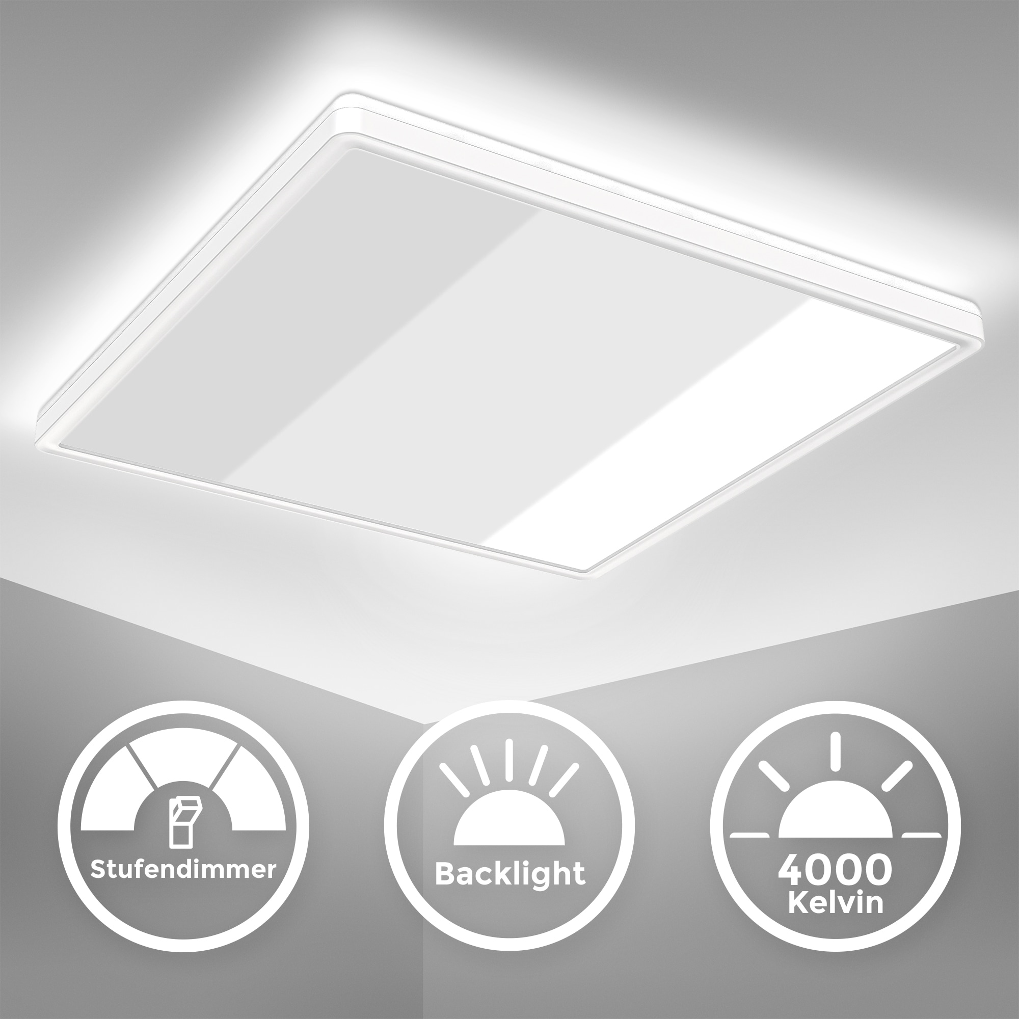 ultraflaches LED Panel mit LED Backlight, Stufendimmer, inkl. 1 x LED Platine, 22...