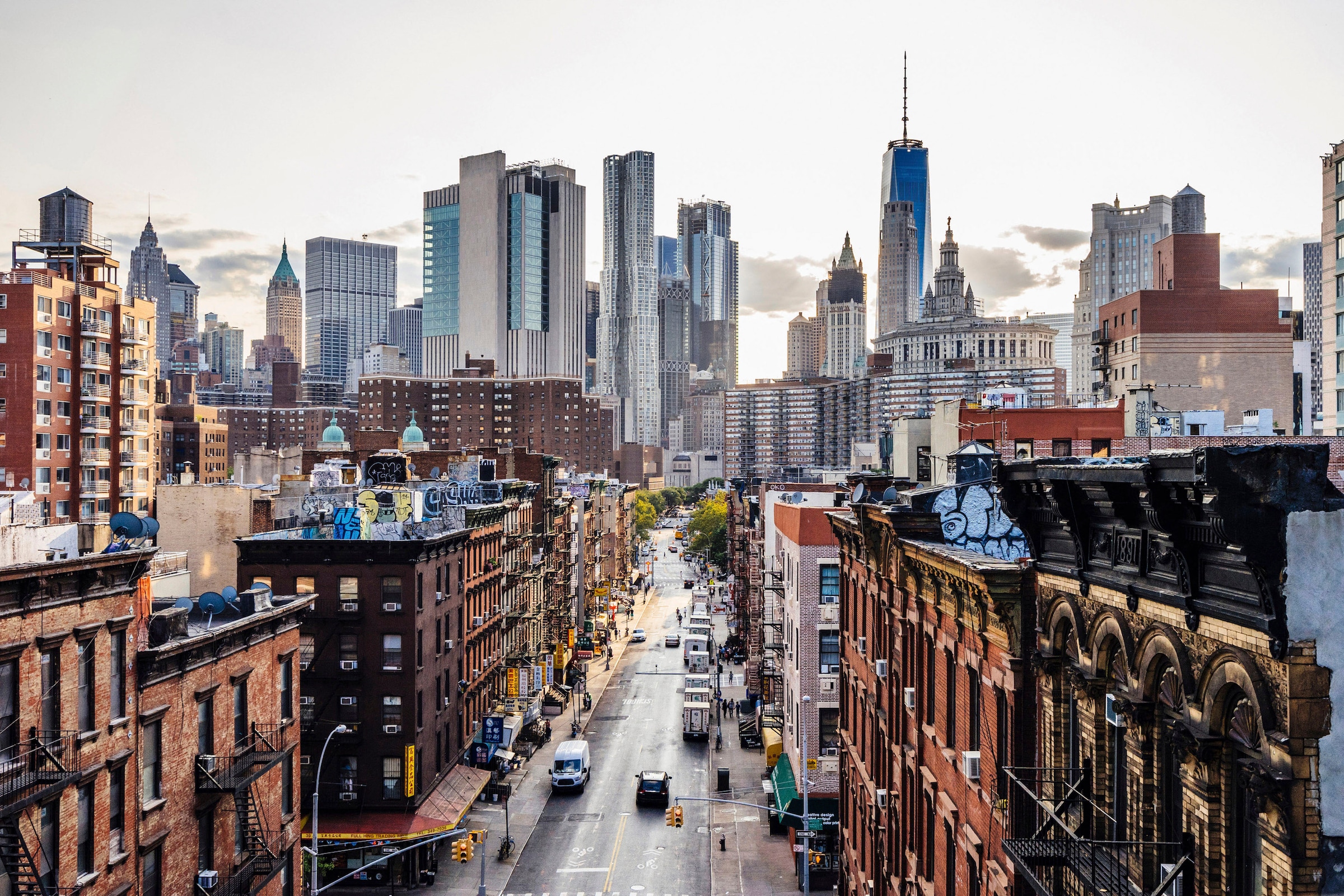 A.S. Création Leinwandbild »New York Views«, Kunst-New York-Kinder, (1 St.), Skyline Bild Keilrahmen Großstadt Leinwand-Bild Wohnzimmer modern Wand