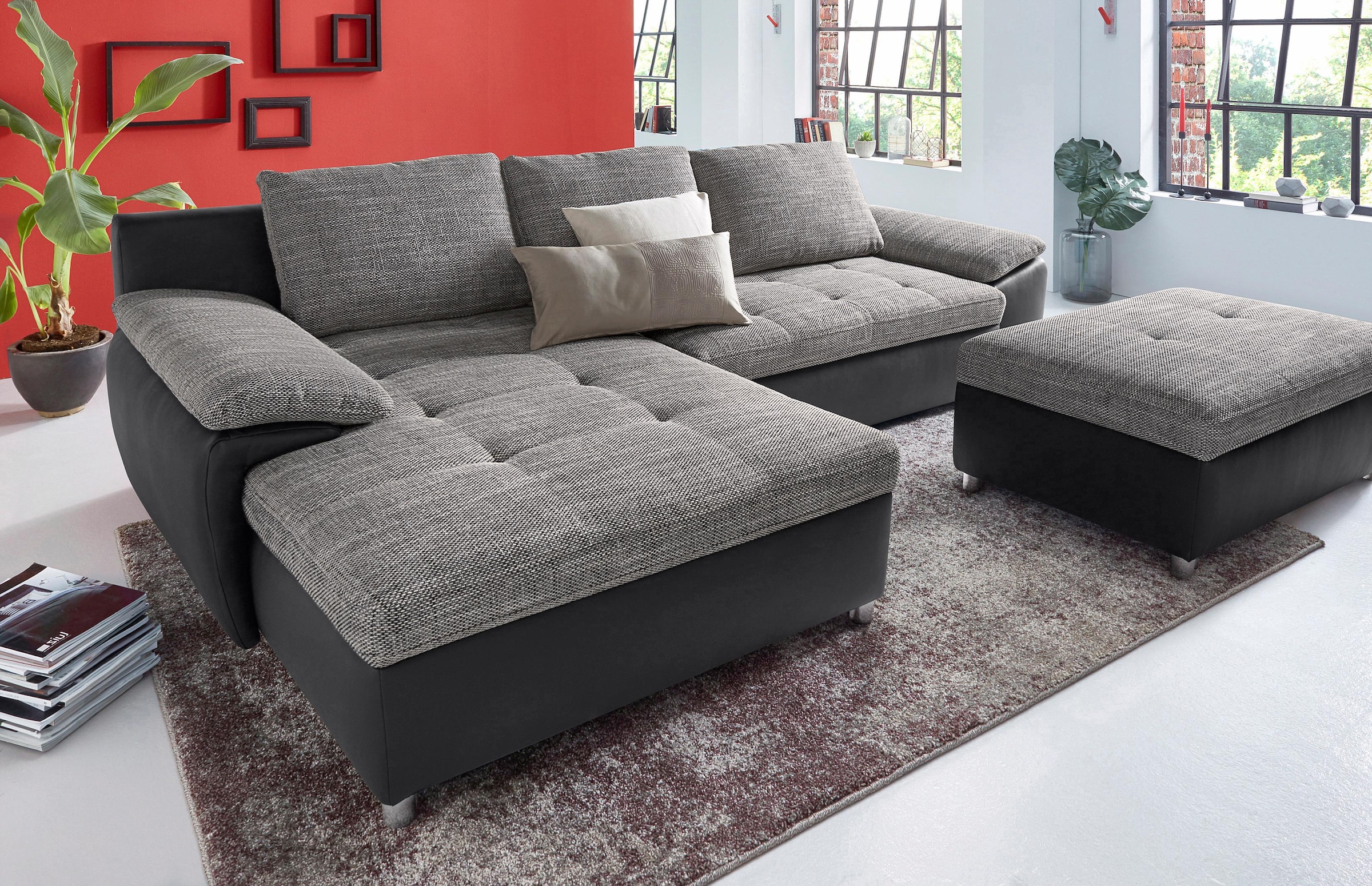 sit&more Ecksofa "Top Bilbao L-Form", XXL, wahlweise mit Bettfunktion und Bettkasten