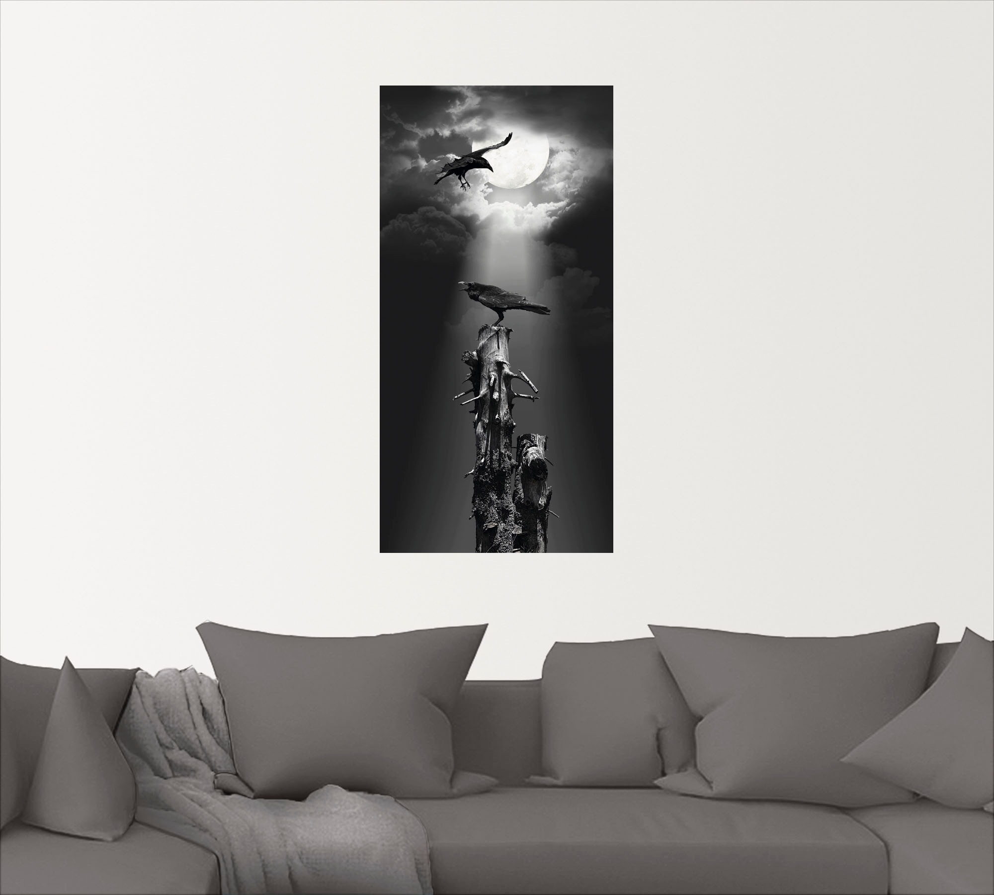 Artland Wandbild »Raben in der Nacht«, Vögel, (1 St.), als Leinwandbild, Poster, Wandaufkleber in verschied. Größen