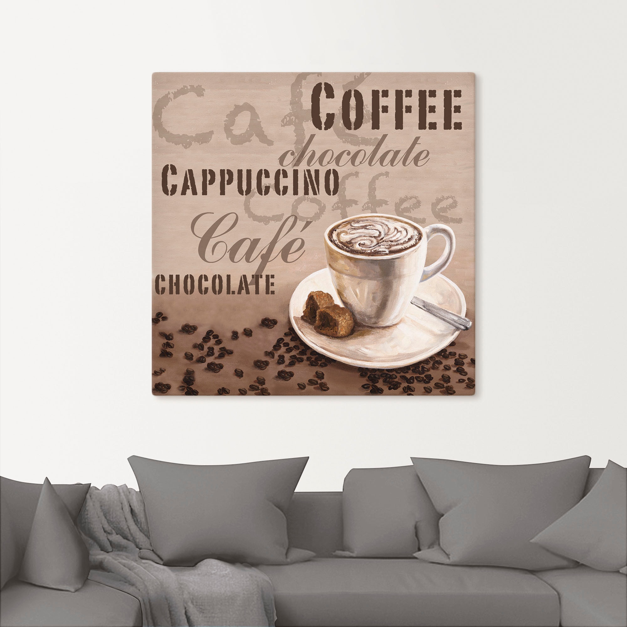 Artland Leinwandbild »Schokolade - Cappucino«, Getränke, (1 St.), auf Keilrahmen gespannt