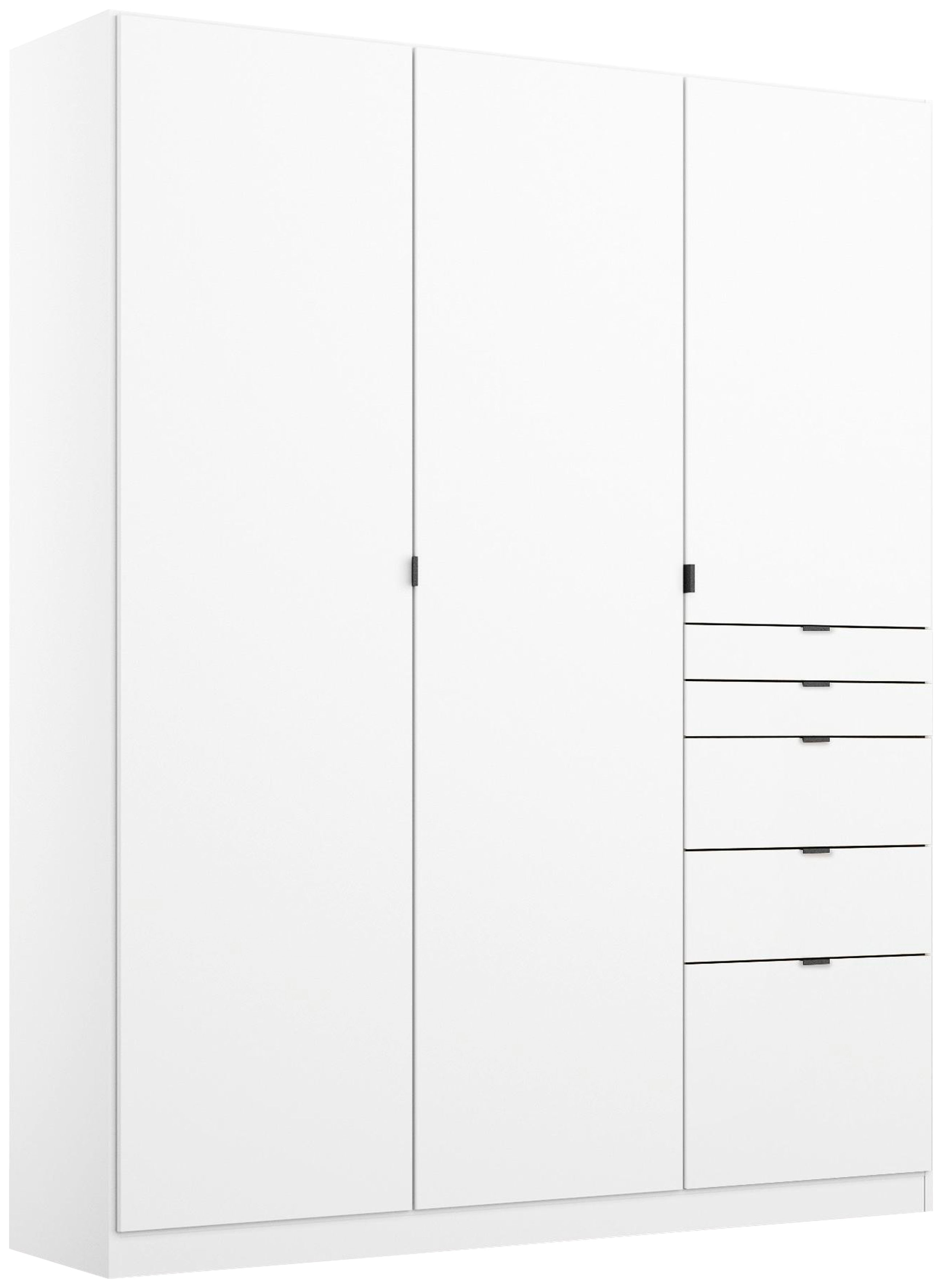rauch Drehtürenschrank "Kleiderschrank Schrank Garderobe Wäscheschrank Ankleide ONTARIO" Breiten 136/181 cm, mit 5 Schubladen in unterschiedlichen Größen MADE IN GERMANY
