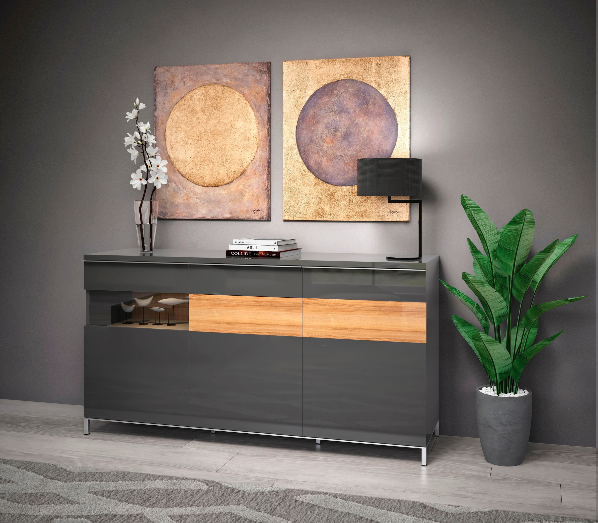 Places of Style Sideboard "Onyx", Kommode mit Soft-Close-Funktion, Breite 1 günstig online kaufen