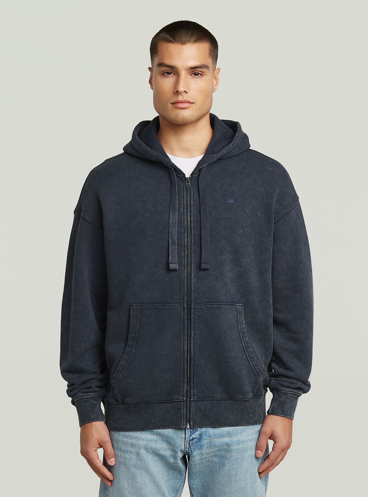 G-STAR Longpullover "Washed Loose Full Zip Hoodie" günstig online kaufen