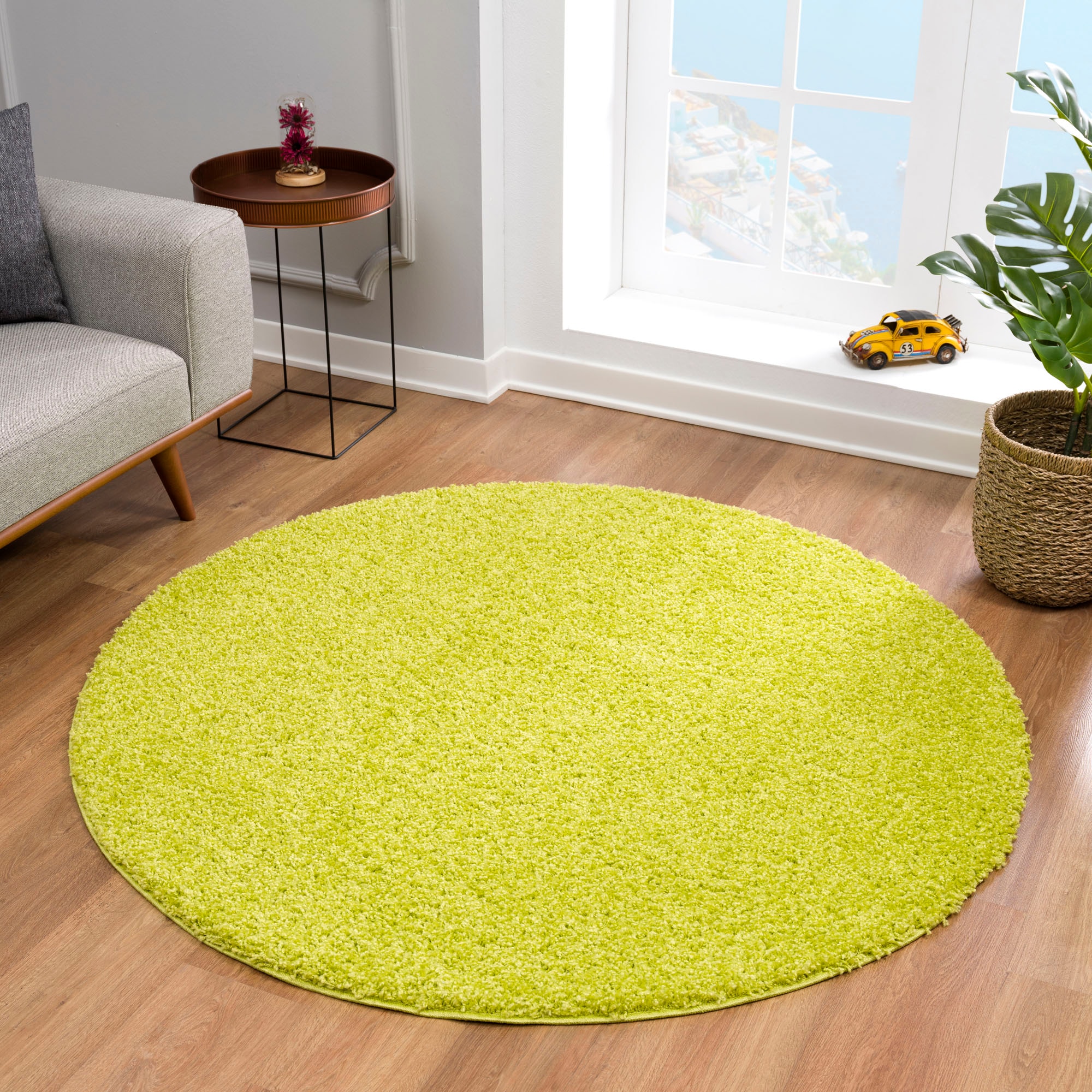 Sanat Hochflor-Teppich "LOCA", rund, 30 mm Höhe, Wohnzimmer, Langflor, Shaggy, Schlafzimmer