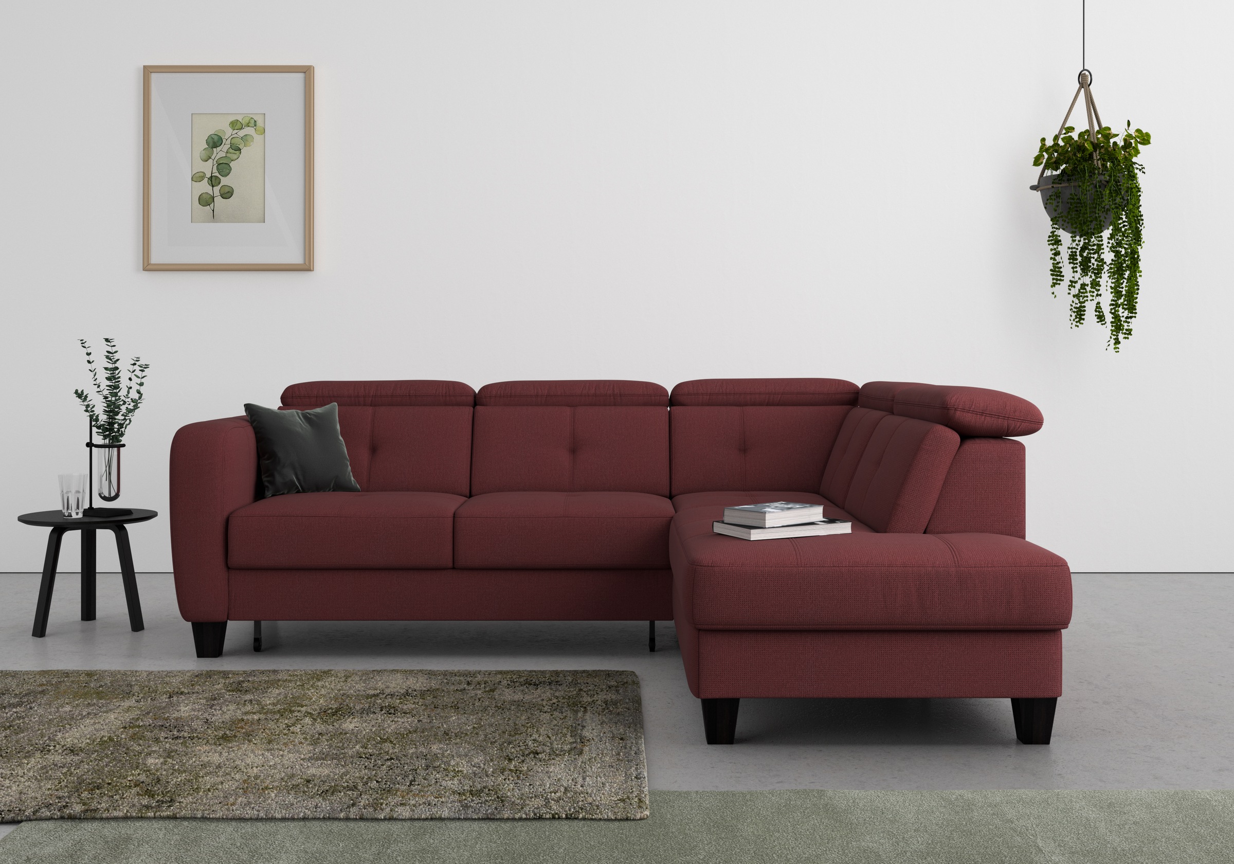 sit&more Ecksofa "Belluci L-Form" inklusive Federkern, wahlweise mit Schlaffunktion und Bettkasten