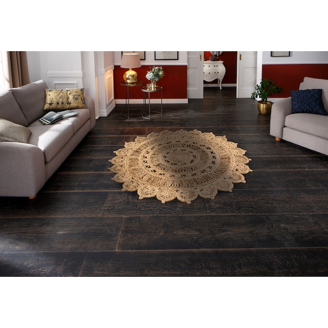my home Teppich »Amar«, rund, Naturprodukt, geflochtener Wendeteppich aus  100% Jute, im Boho Stil auf Rechnung | BAUR