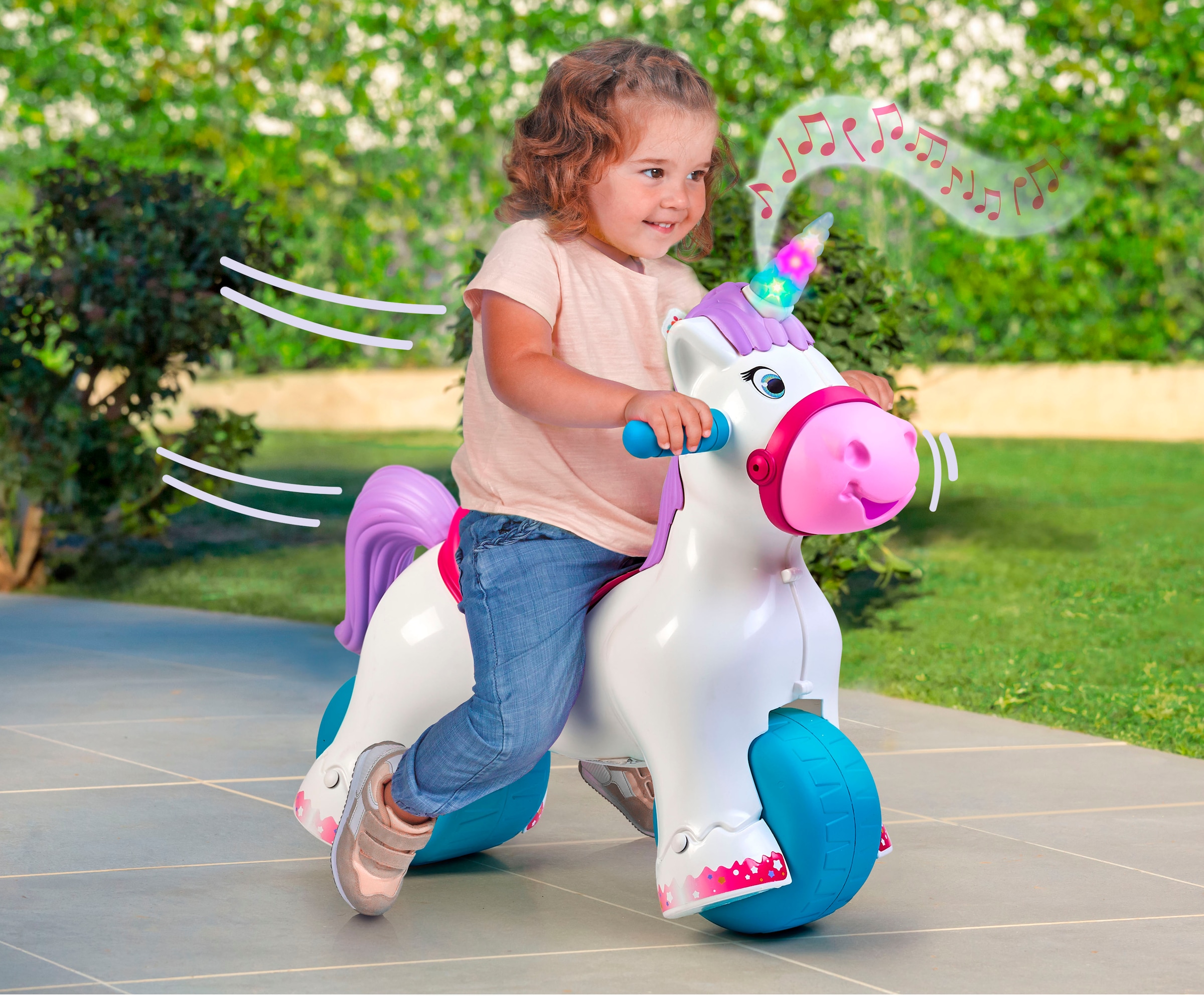 Feber® Schaukeltier »Feber Baby Unicorn 2in1«, mit Licht- und Soundeffekt; Made in Europe