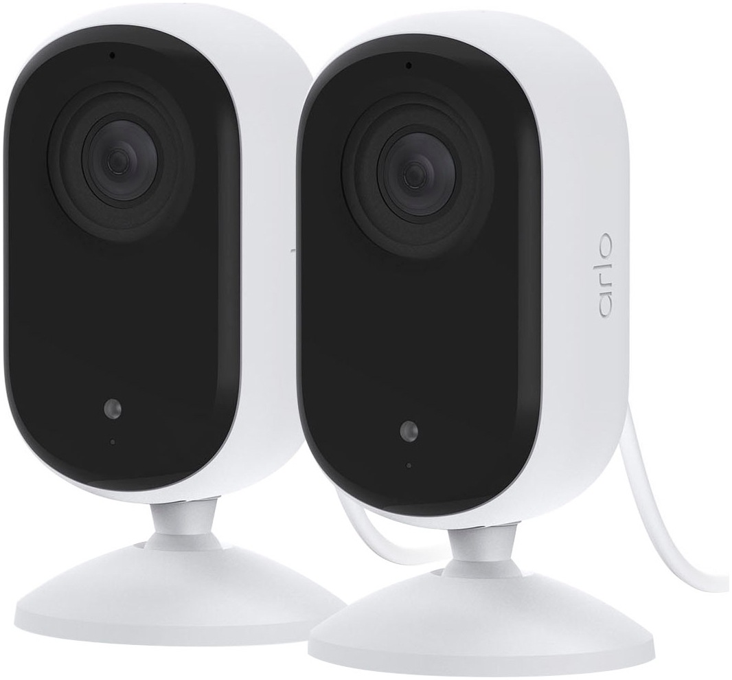 ARLO Smart Home Kamera "ESSENTIAL 2 2K Indoor Camera 2er-Pack", B:4,7cm H:9,7cm T:3,6cm, schwarz-weiß, Überwachungskameras