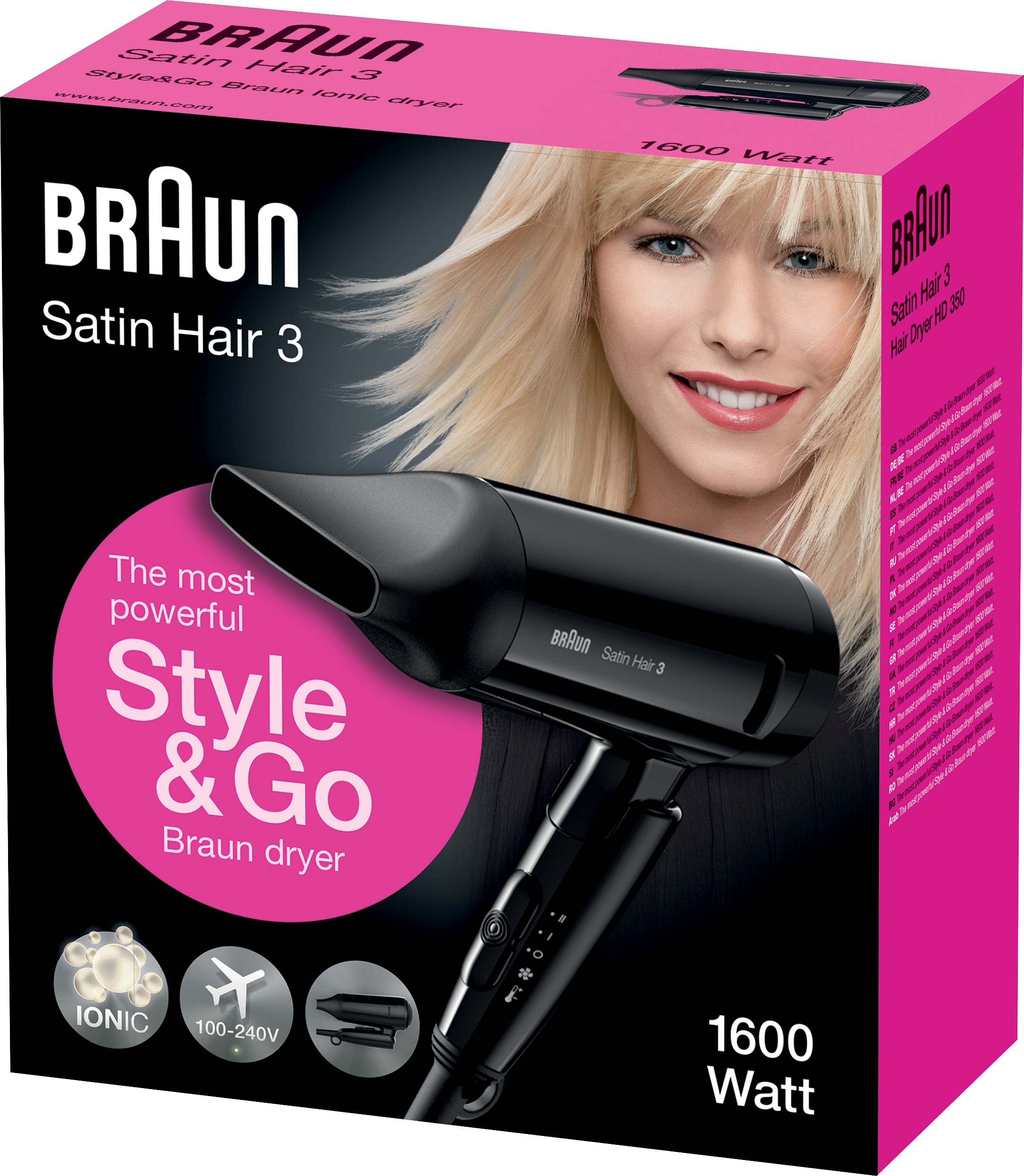 Braun Reisehaartrockner »Braun Satin Hair 3 Style & Go«, 1600 W, Faltbar |  BAUR