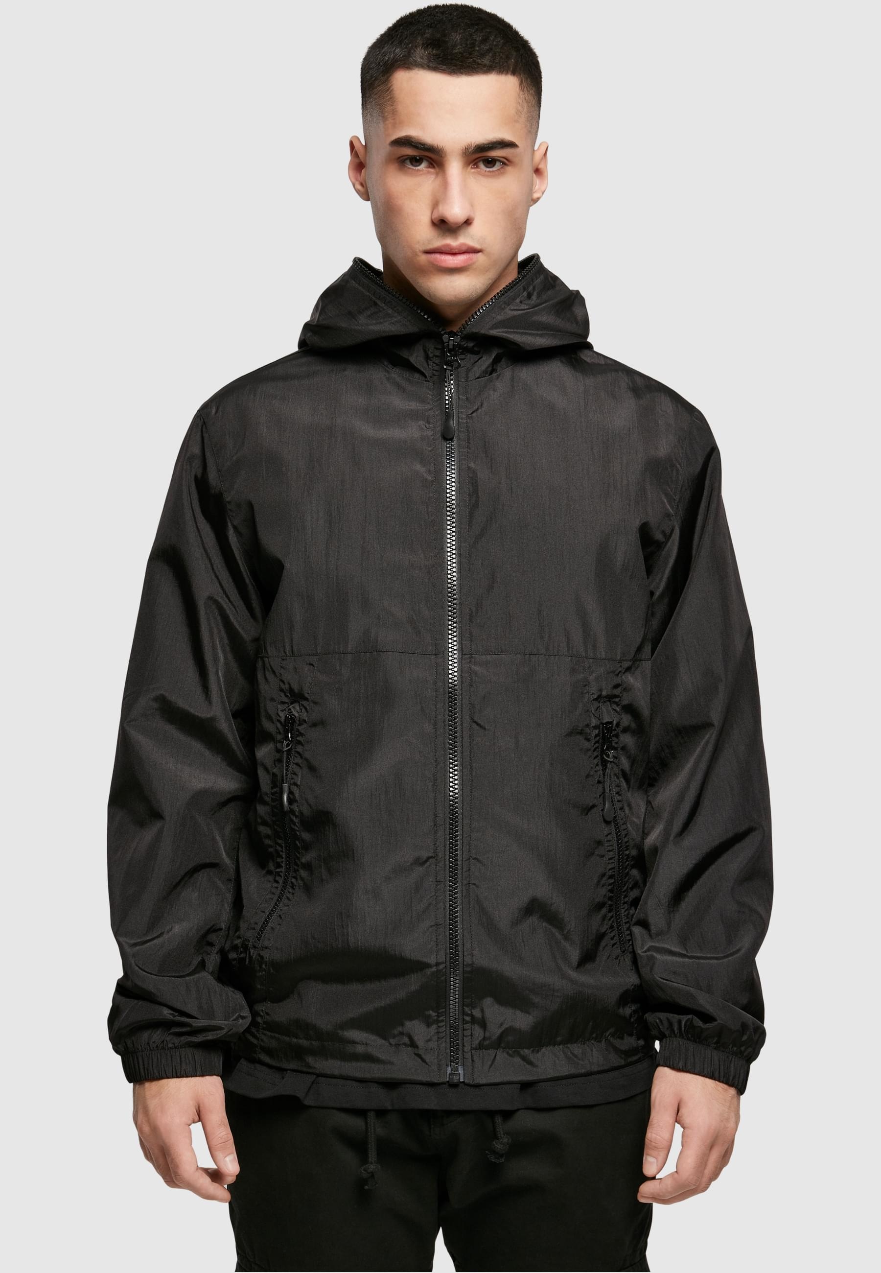 URBAN CLASSICS Anorak »Urban Classics Herren Full Zip Nylon Crepe Jacket«, (1 St.), mit Kapuze