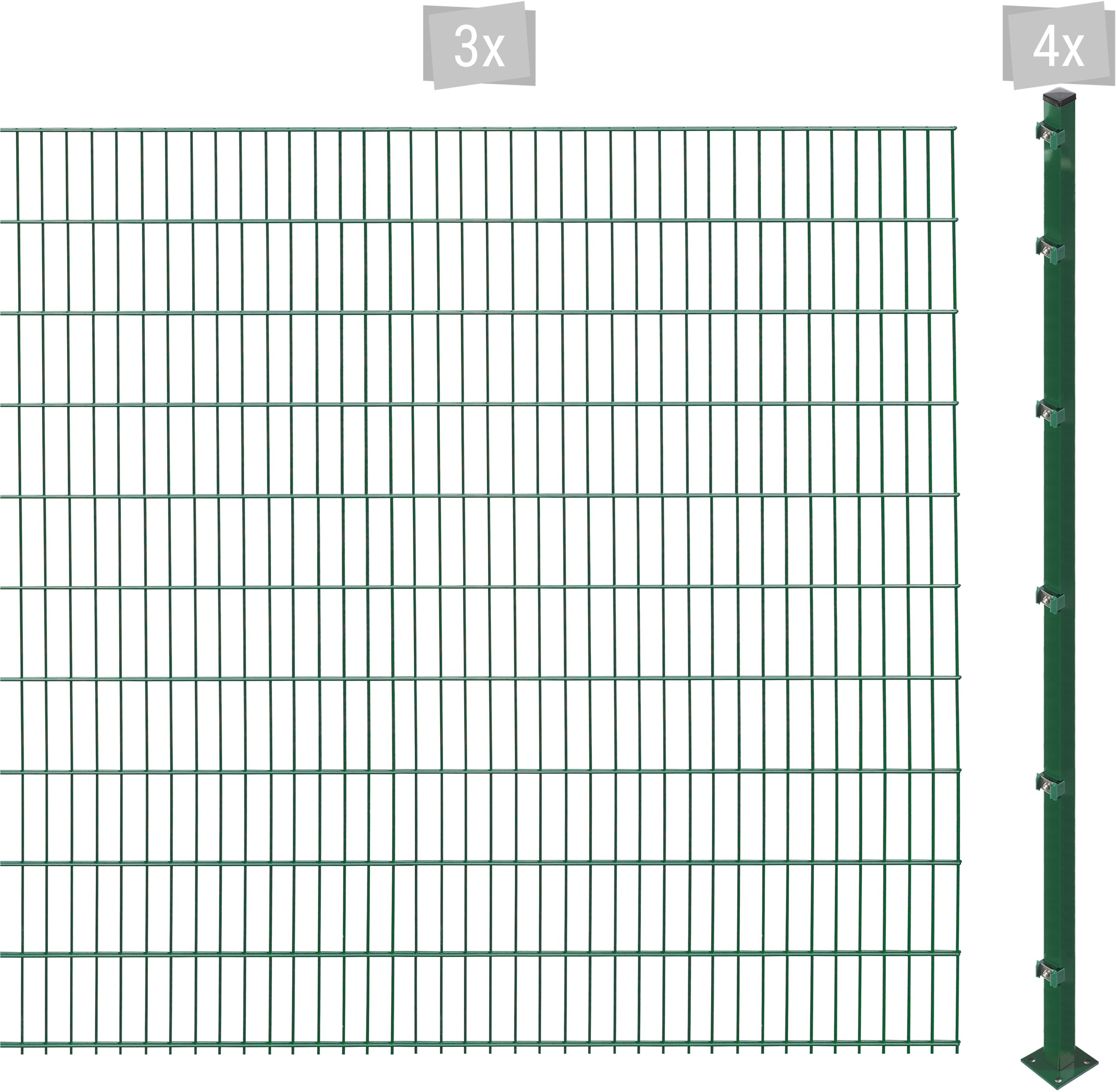 Arvotec Doppelstabmattenzaun »ESSENTIAL 203 zum Aufschrauben«, Zaunhöhe 203 cm, Zaunlänge 2 - 60 m
