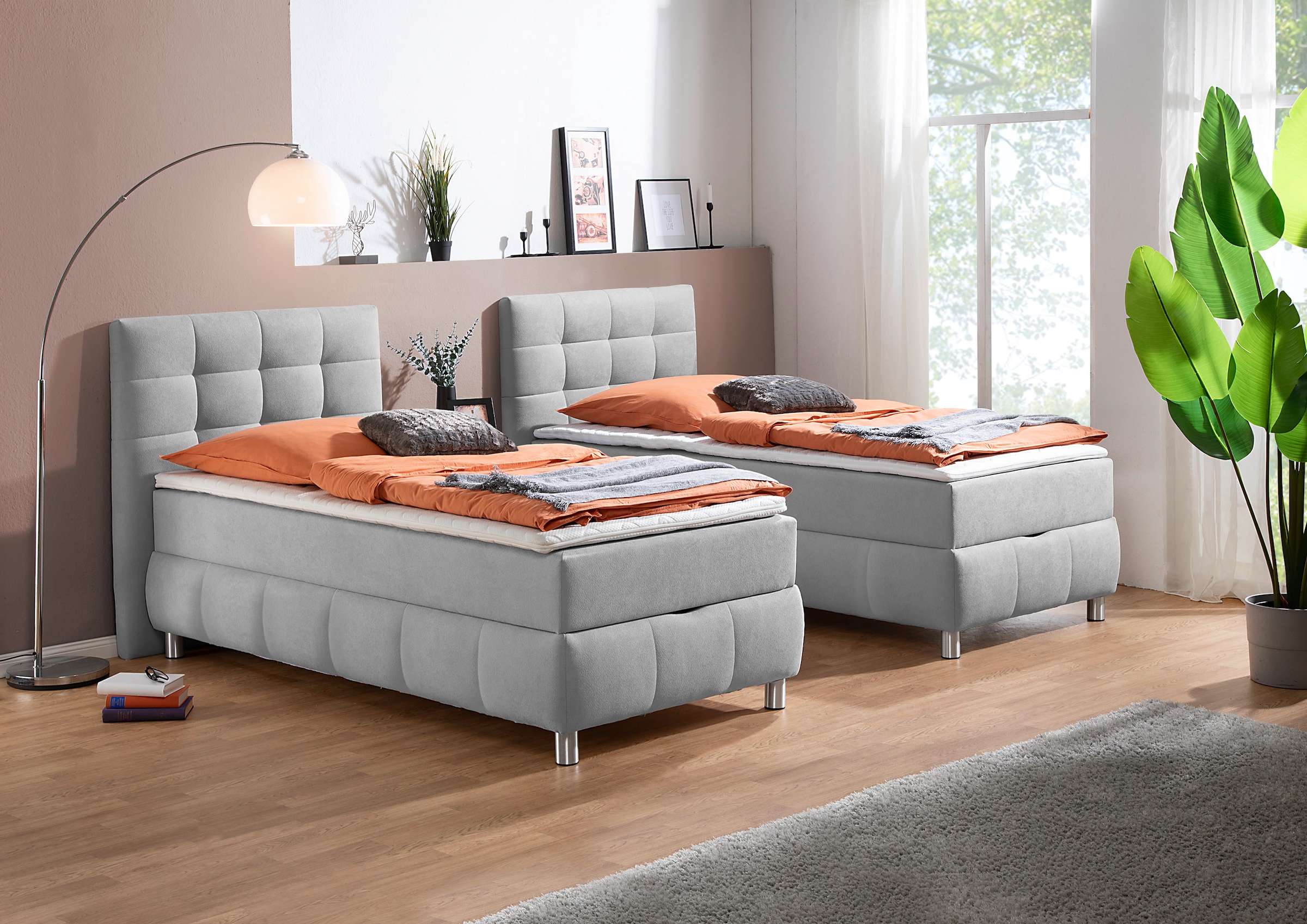 Home affaire Boxbett »Marvao« Boxbett mit Bettkasten, inkl. Topper