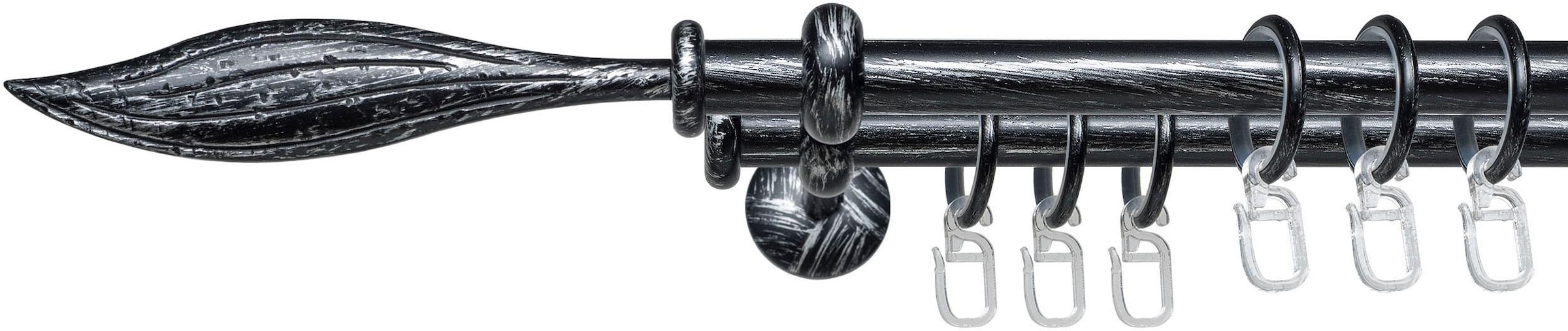 Liedeco Gardinenstange "Esp Blatt" Ø 16 mm 2 läufig-läufig Fixmaß günstig online kaufen