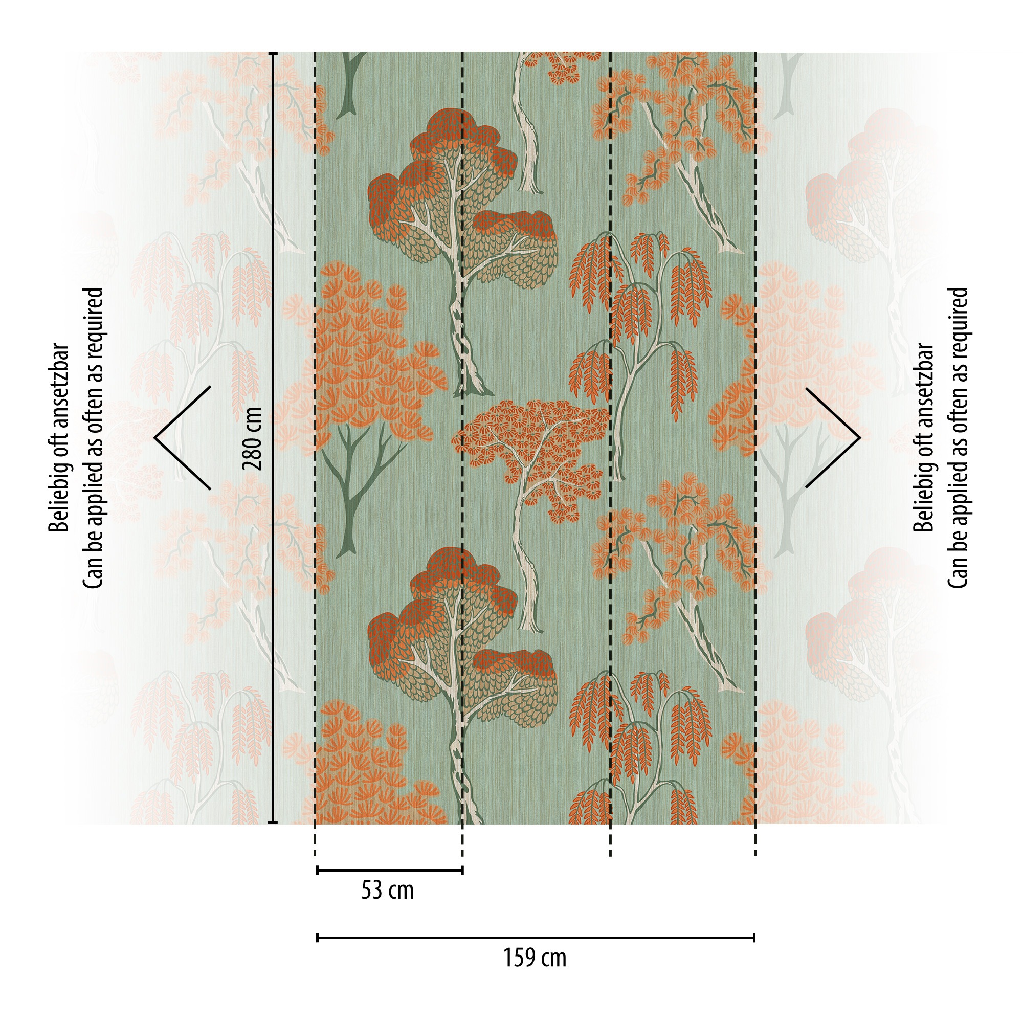 Thumbnail - living walls Fototapete "THE WALL III Wald-Tapete Motivtapete Floral Wald" matt glatt Vliestapete Blätter für Schlafzimm...