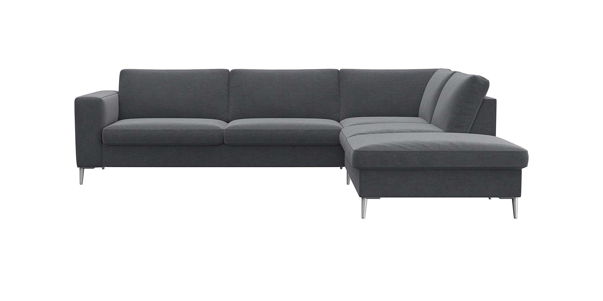 FLEXLUX Ecksofa "Fiore, super Sitzkomfort durch Kaltschaum im Sitz, L-Form" breite Armlehnen, Füße Alu