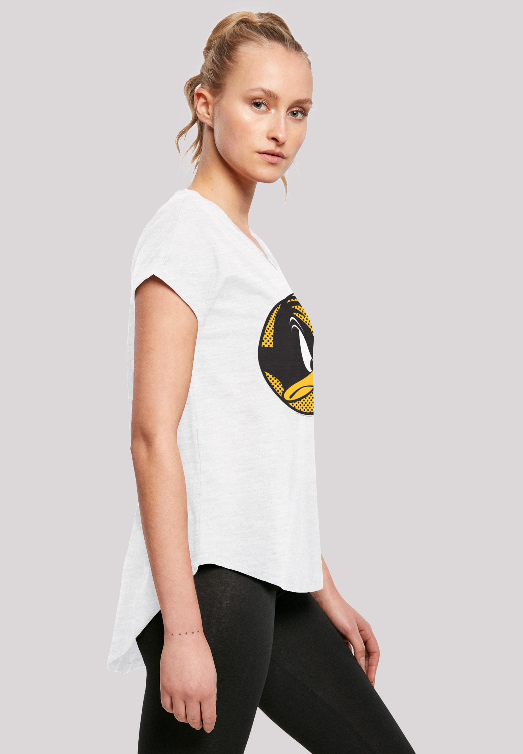 F4NT4STIC T-Shirt »Looney Tunes Daffy Duck Dotted Cartoon«, Damen,Premium Merch,Lang,Longshirt,Bedruckt