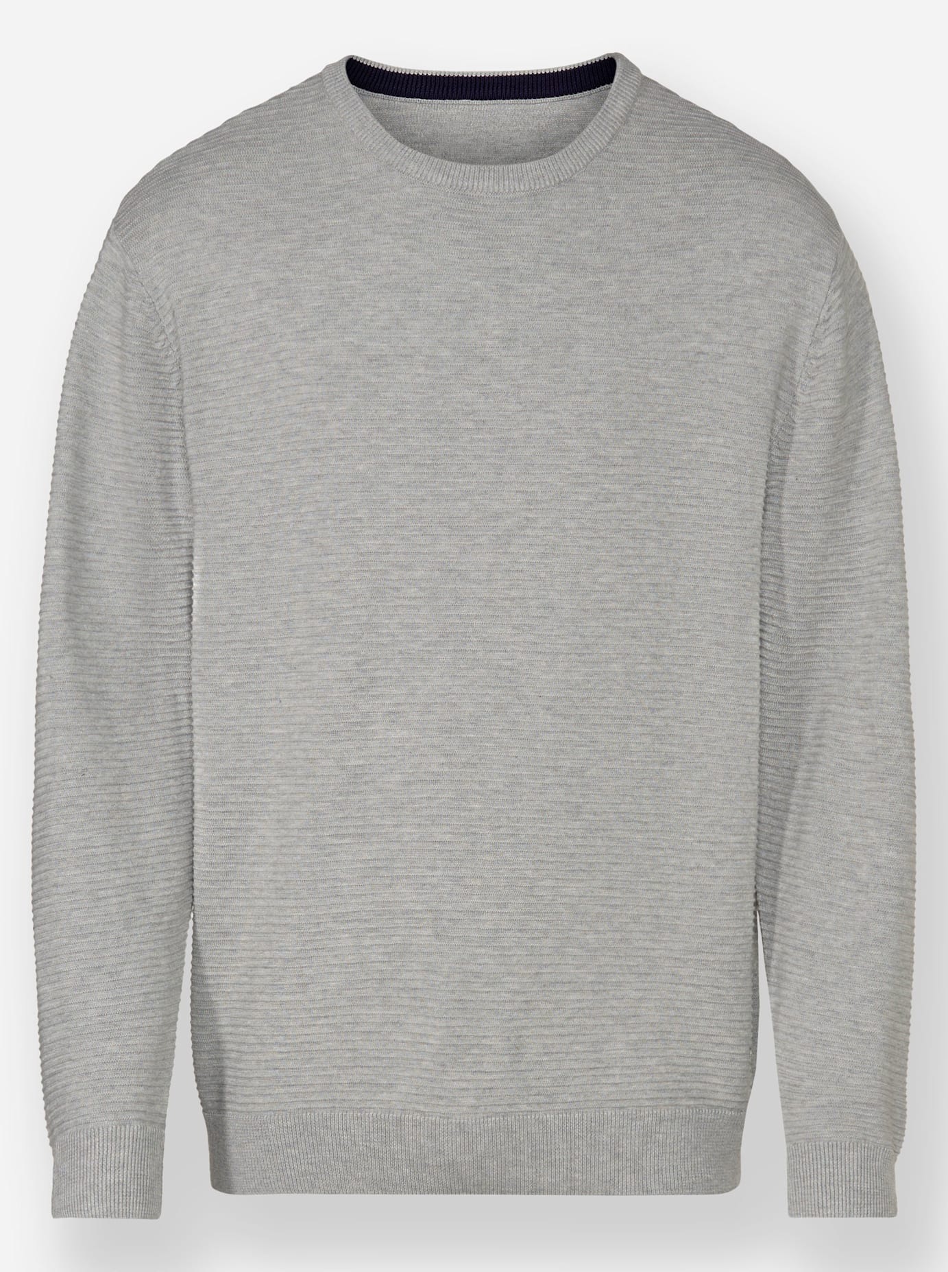 Rundhalspullover MARCO DONATI "Pullover", Herren, Gr. 52, grau (hellgrau, meliert), 50% Baumwolle, 50% Polyacryl, meliert, Pullover Rundhalspullover 2