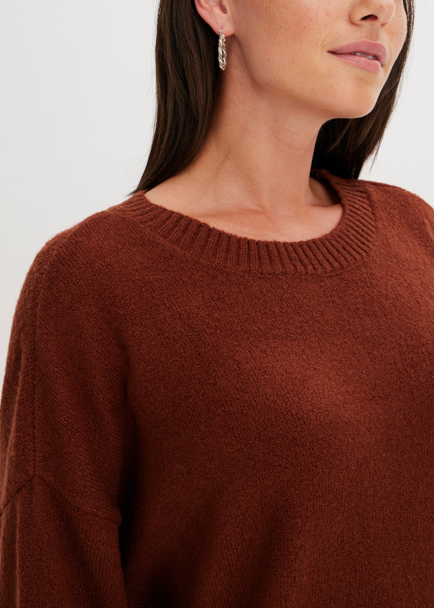 bonprix Sweatkleid »Oversize-Strickkleid« mit Seitenschlitzen