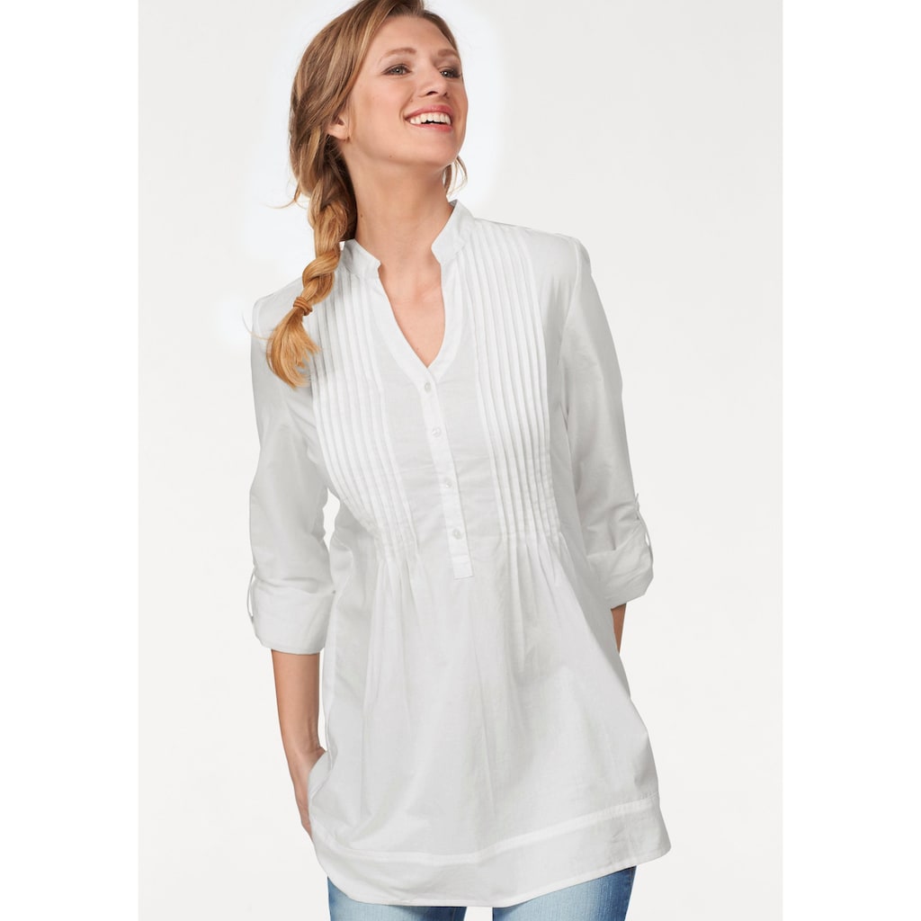 Aniston CASUAL Longbluse, mit dekorativer Biesenverarbeitung