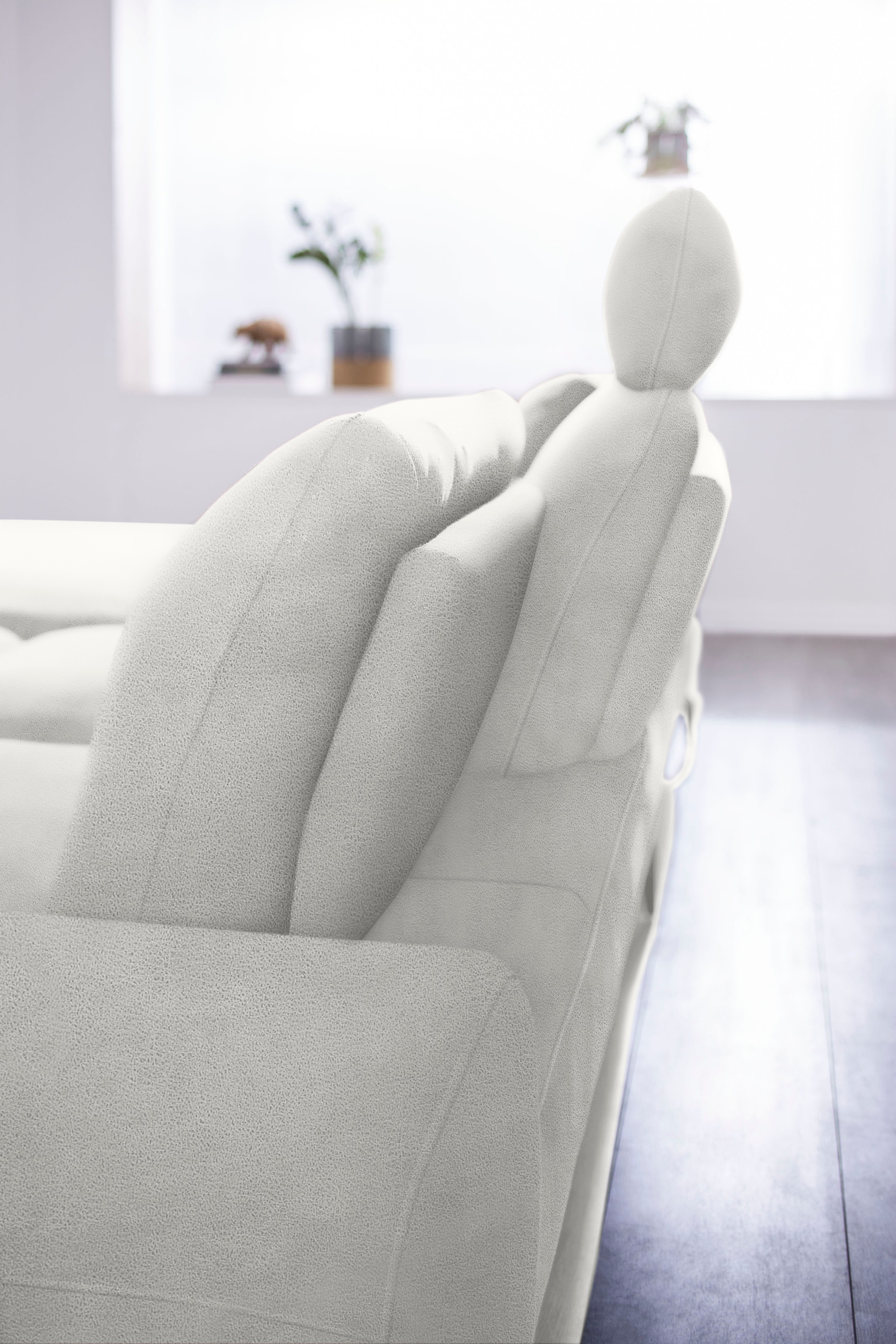 W.SCHILLIG Ecksofa »valentinoo, Designsofa, bequem, elegant und zeitlos, L-Form«, (Set), inklusive Hocker, mit Sitztiefenverstellung, Breite 299 cm