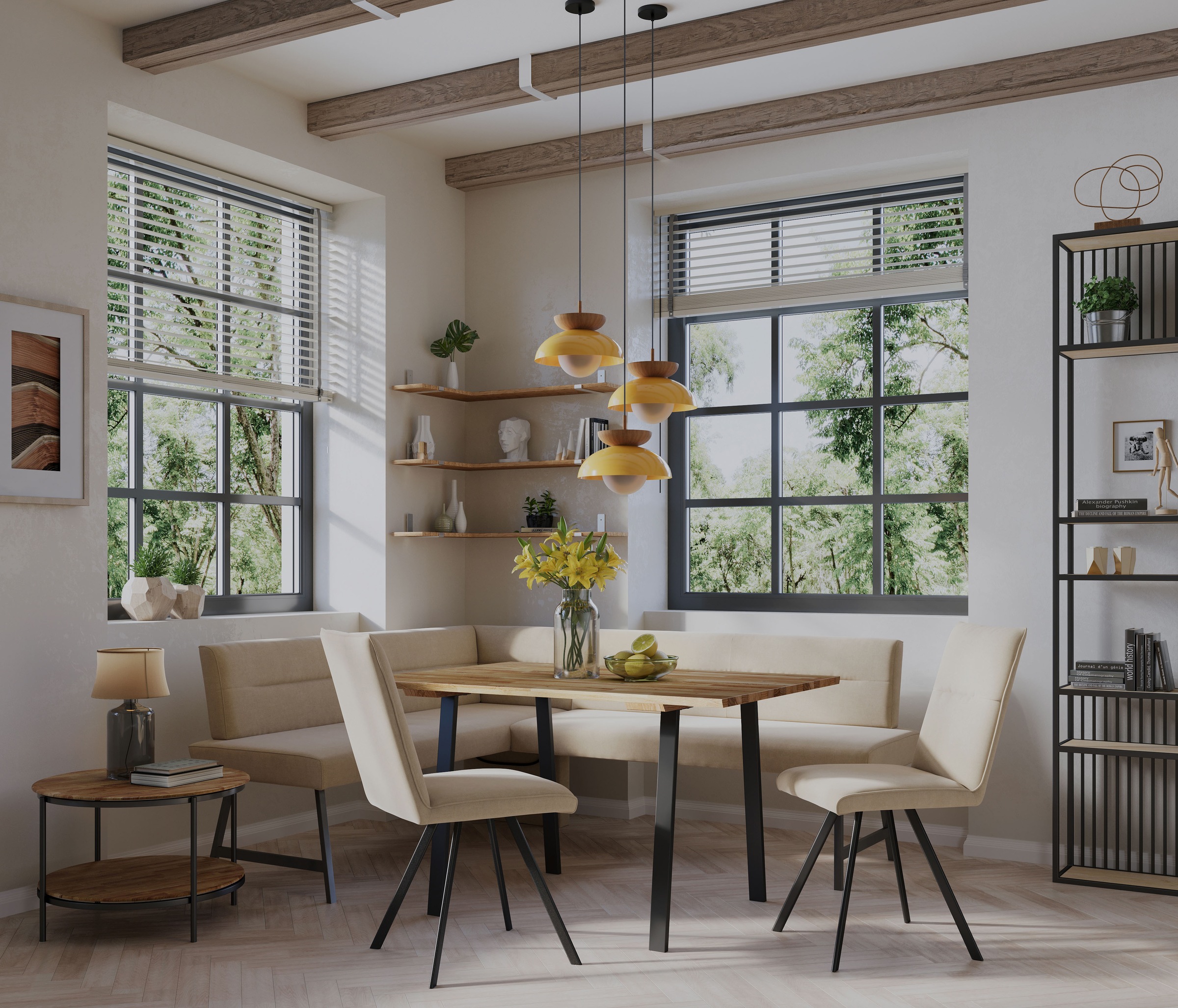 Home affaire Eckbankgruppe "Sava" Set, 4 Stk. tlg. Eckbank mit Wellenfederu günstig online kaufen