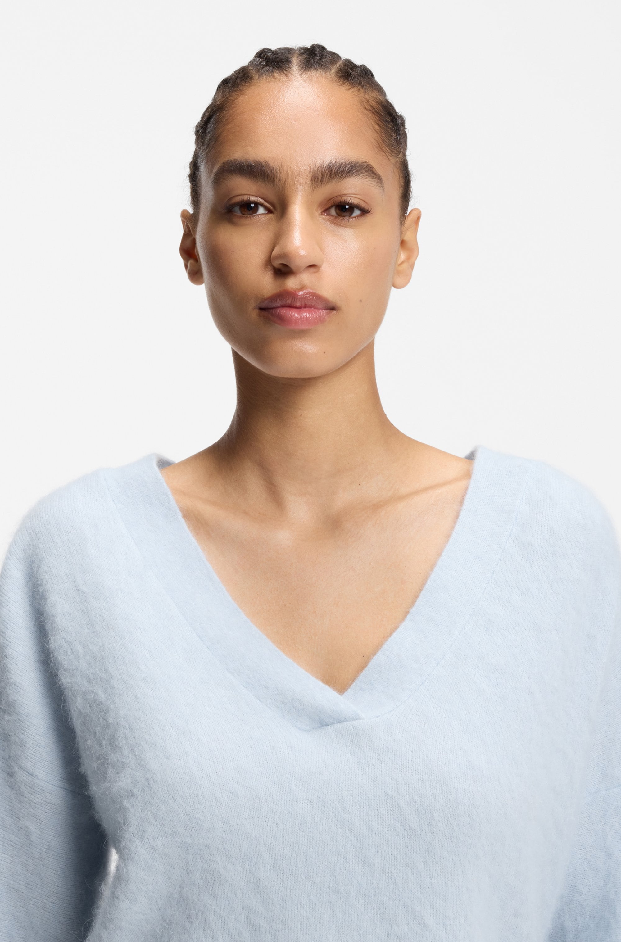 BOSS ORANGE Strickpullover "Fiti Premium Damenmode" mit V-Ausschnitt günstig online kaufen