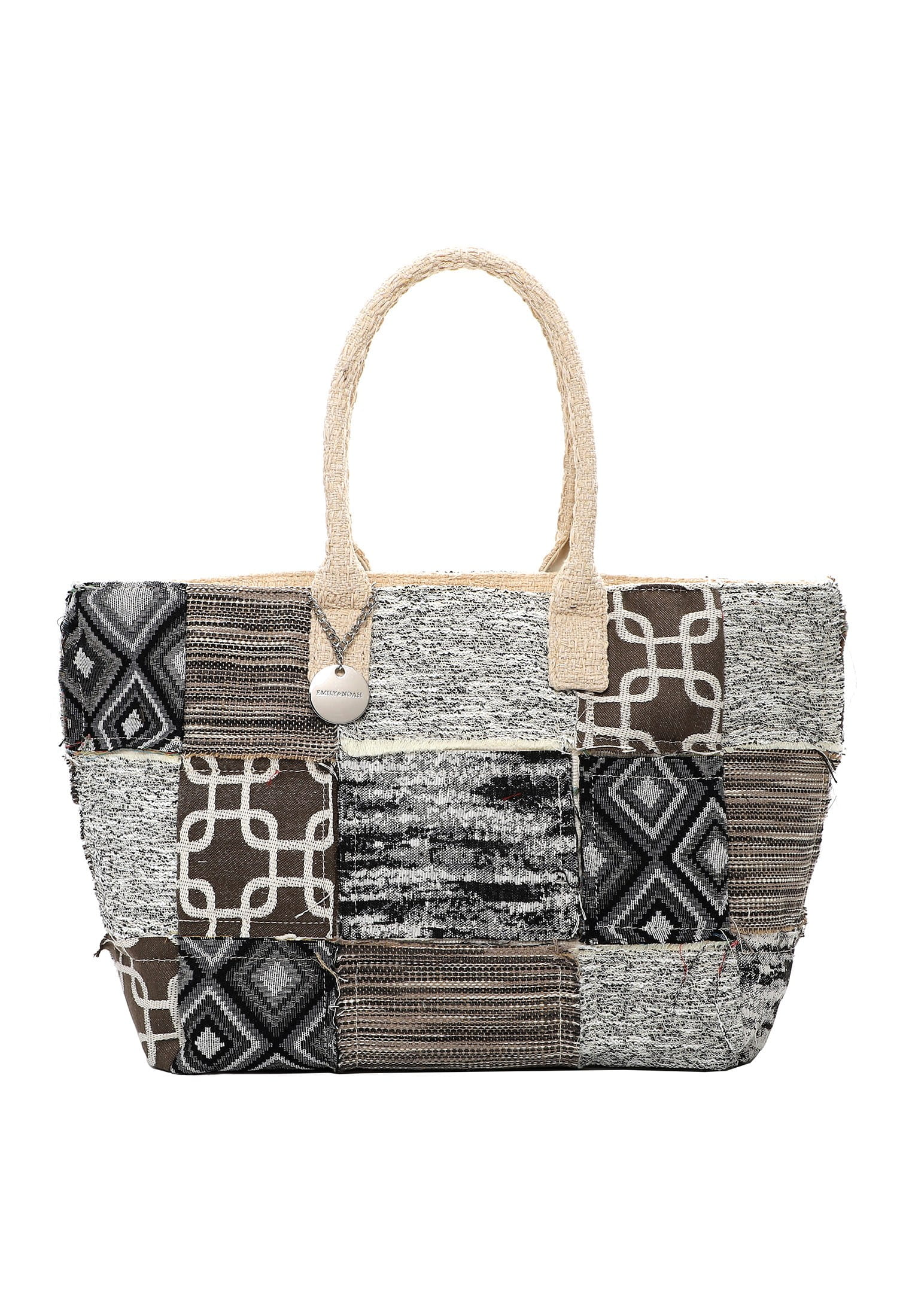 Shopper EMILY & NOAH "Shopper E&N Janneke", Damen, Gr. B/H/T: 60cm x 32cm x 16cm 0, schwarz 100, Polyester, Taschen Shopper