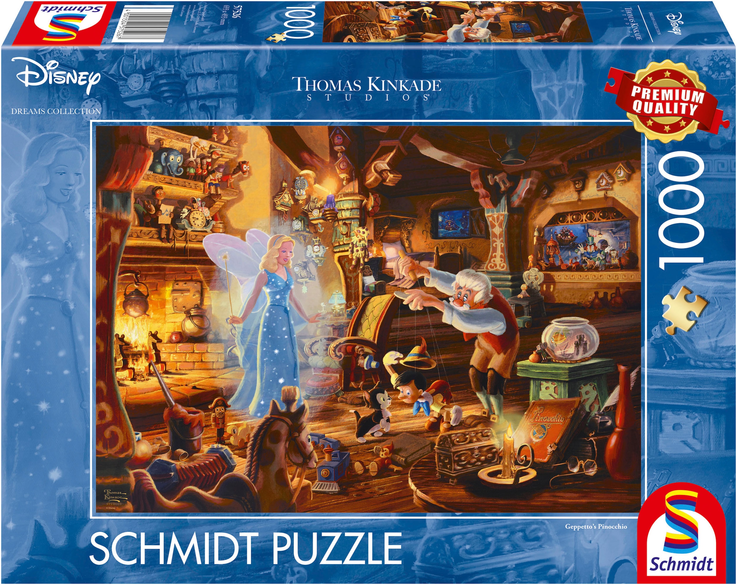 Schmidt Spiele Puzzle »Disney, Geppettos Pinocchio von Thomas Kinkade«, (1000 tlg.)