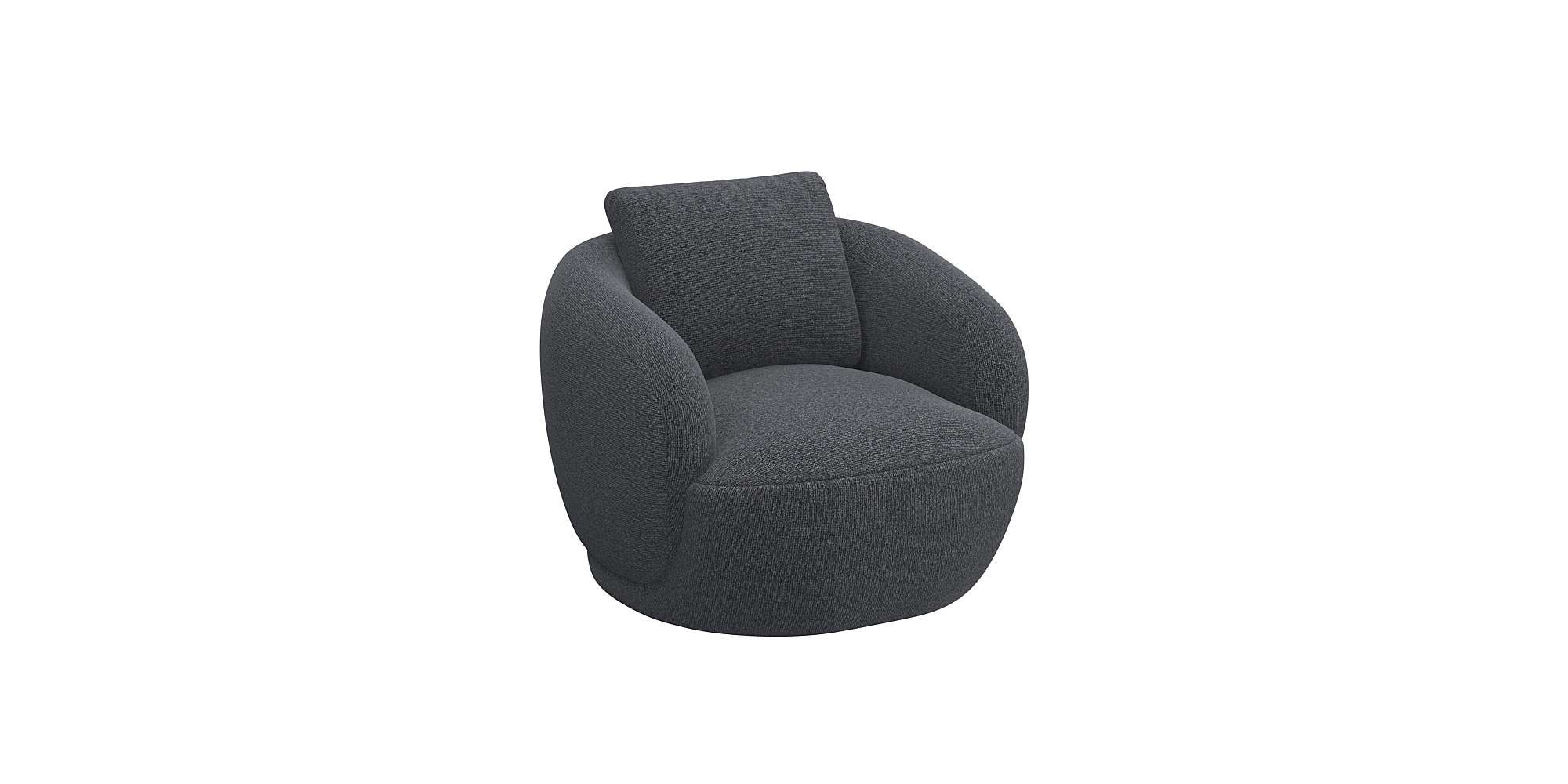 FLEXLUX Sessel »Torino, rund, drehbar, Einzelsofa, Polstersessel,«, Modernes, organisches Sessel-Design, Kaltschaum, Wellenunterfederung