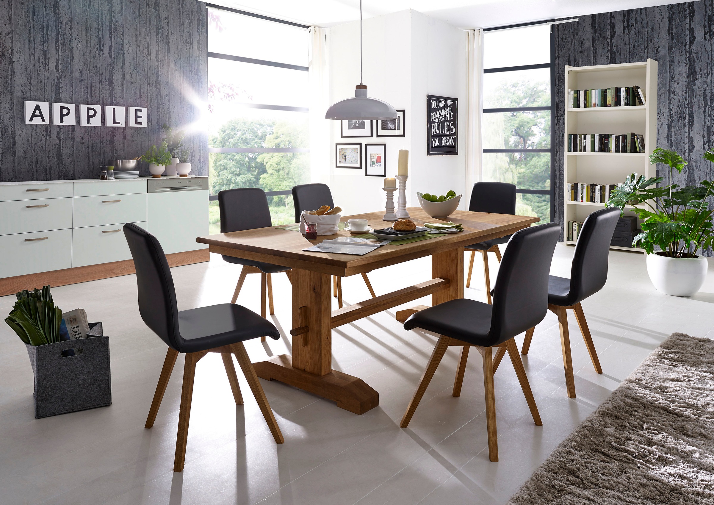 massivline&more 4-Fußstuhl "Karla" (Set) 2 Stk.Gestell aus Massivholz günstig online kaufen