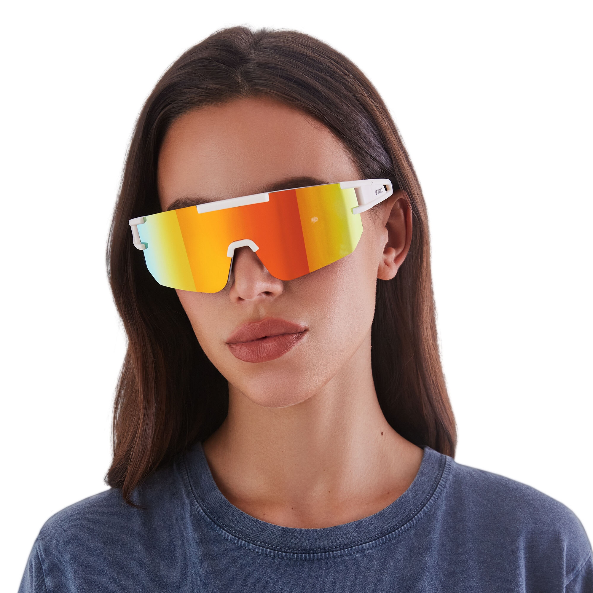 YEAZ Sportbrille »Sport-Sonnenbrille Creme White/Mango Red SUNSPARK«