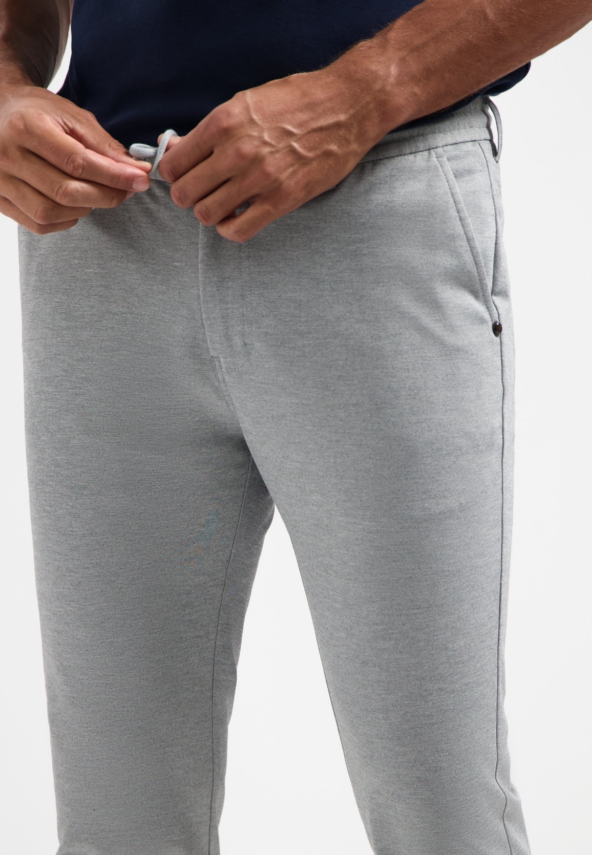 NO EXCESS Chinohose »No Excess Melierte Jerseytasche«
