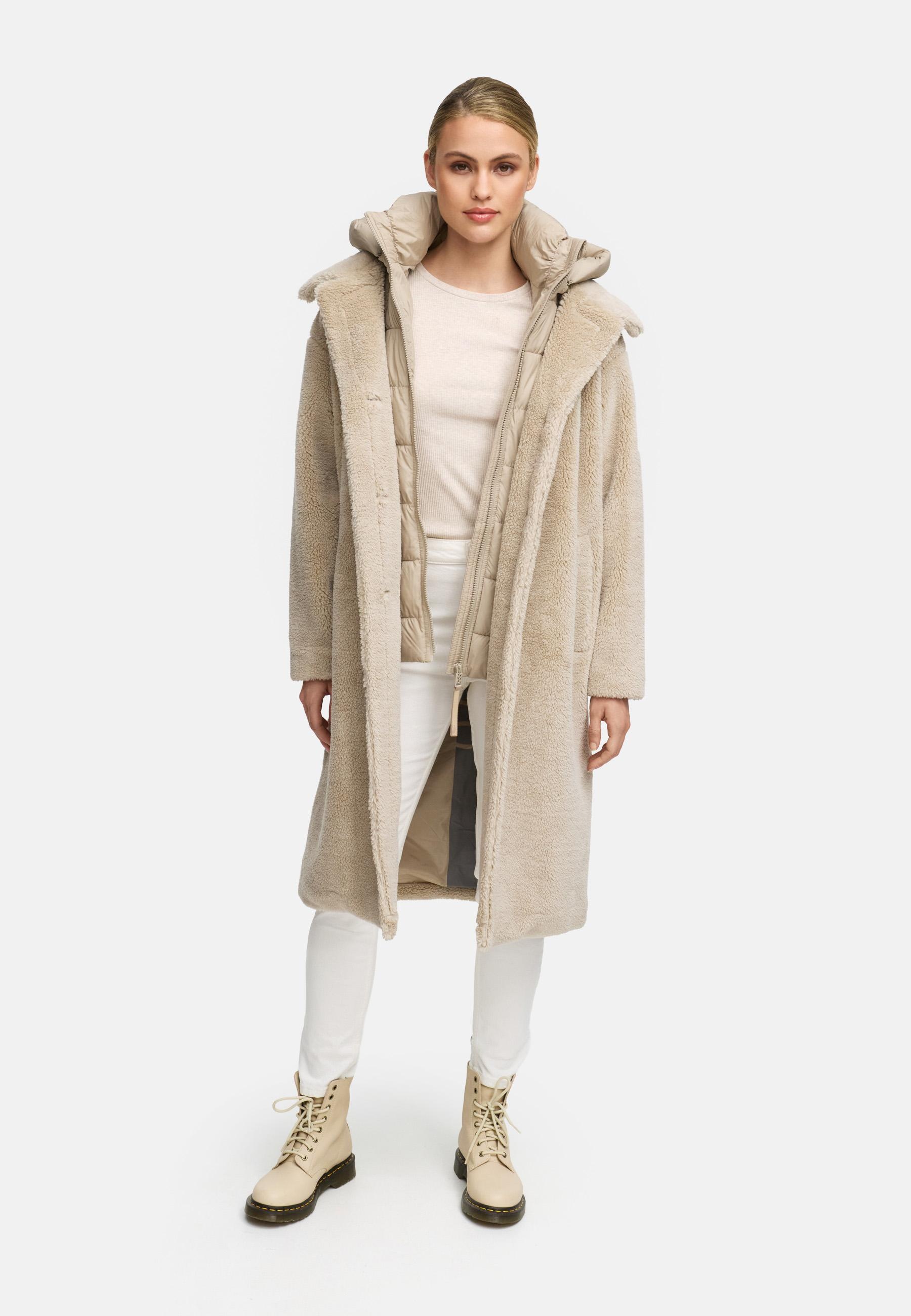 Navahoo Wintermantel »Teddyzauber 14«, Plüschmantel aus Teddyfleece mit abnehbmarem Krageneinsatz