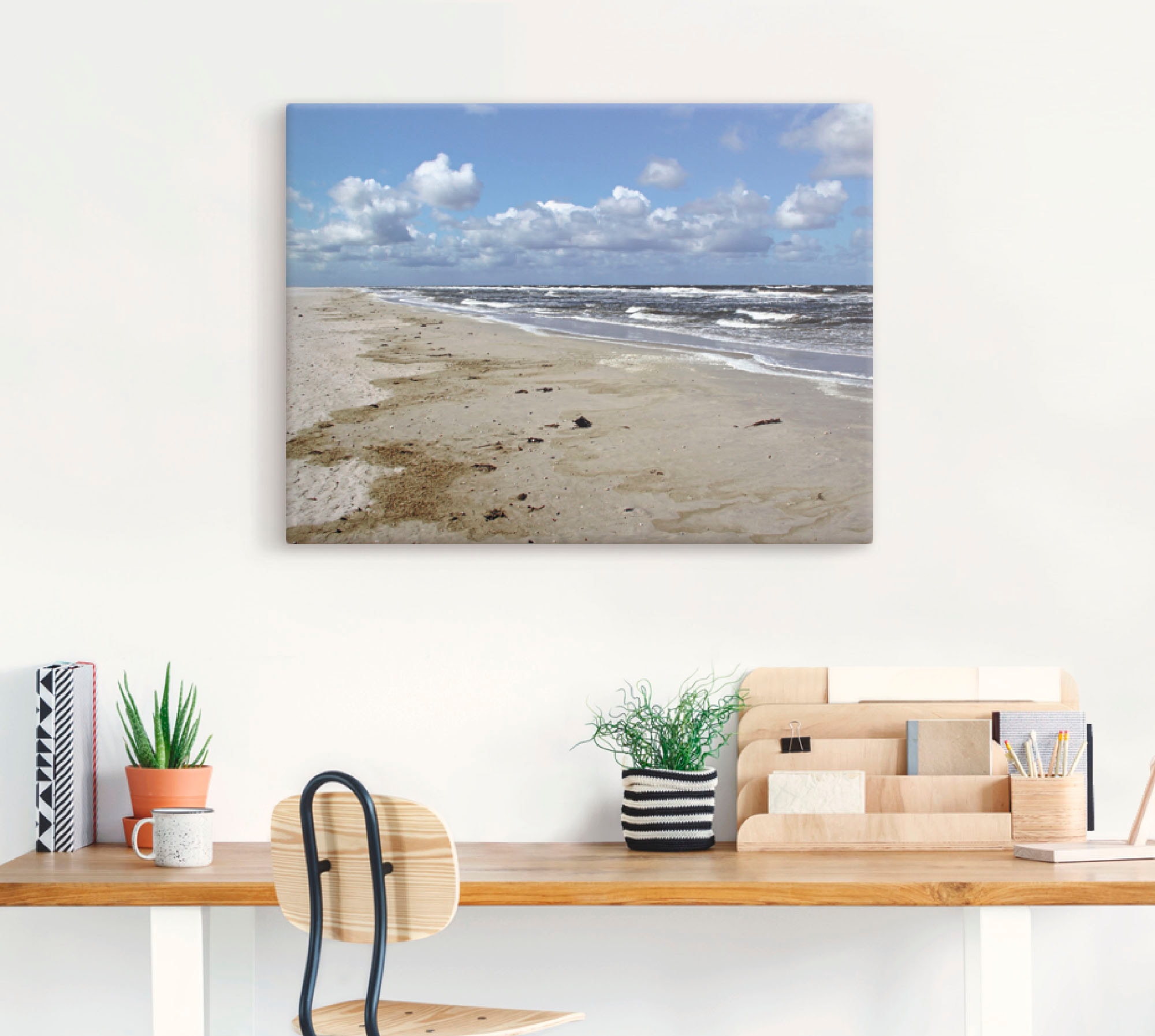 Artland Leinwandbild »Nordsee - Urlaubsfeeling pur«, Strand, (1 St.), auf Keilrahmen gespannt