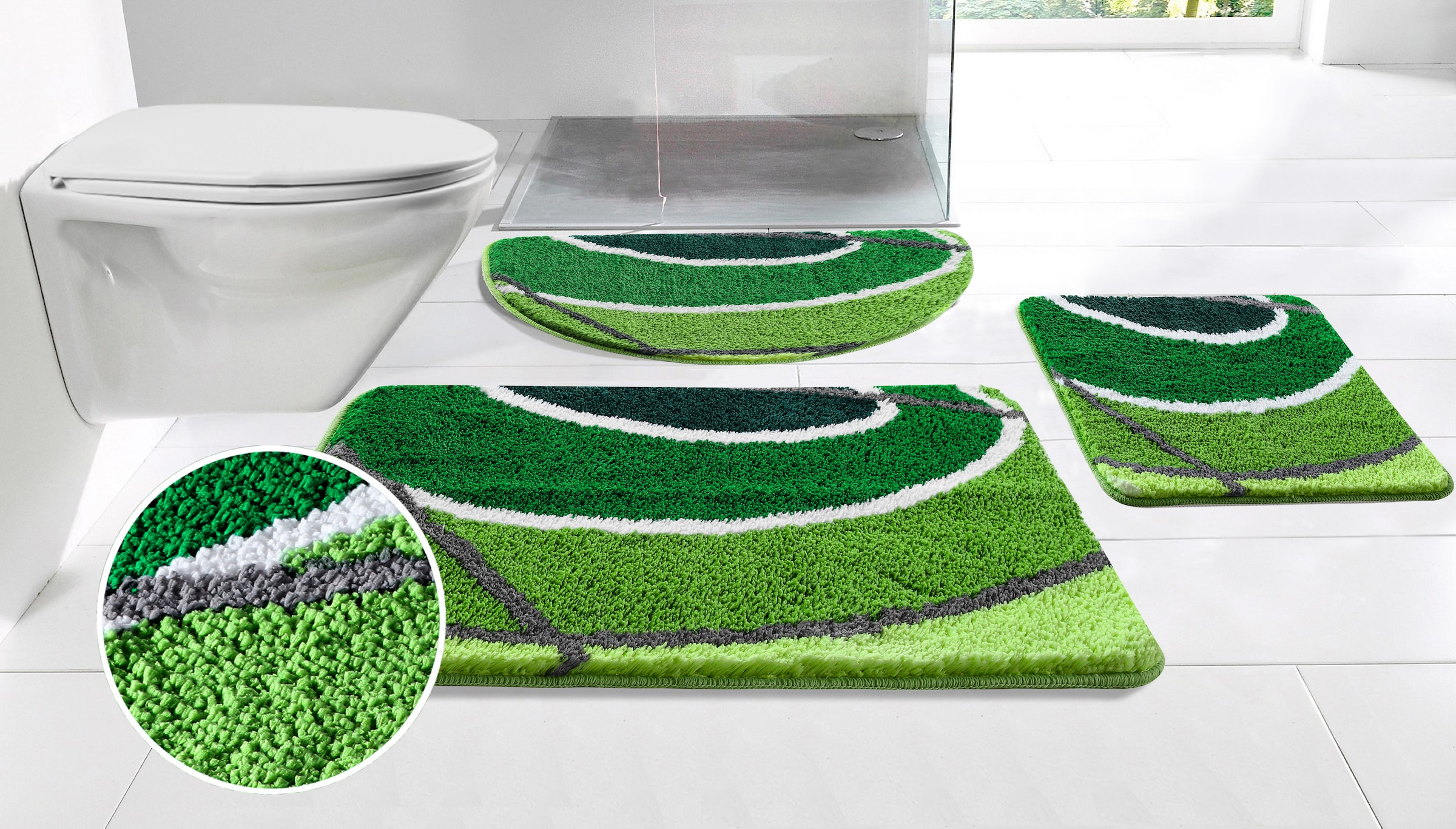 my home Badematte "Juna mit Muster, Badvorleger, Badezimmer Teppich, Duschv günstig online kaufen