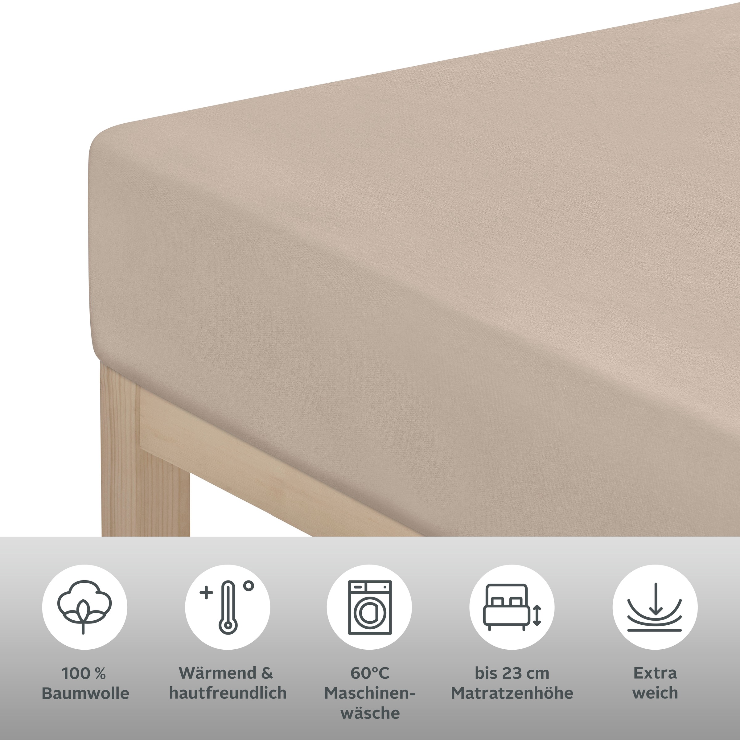 Thumbnail - OTTO home Spannbettlaken "Cremona Comfort" In Qualitäten: Baumwolle/Elasthan oder Biber, Matratzen bis 20 cm Höhe