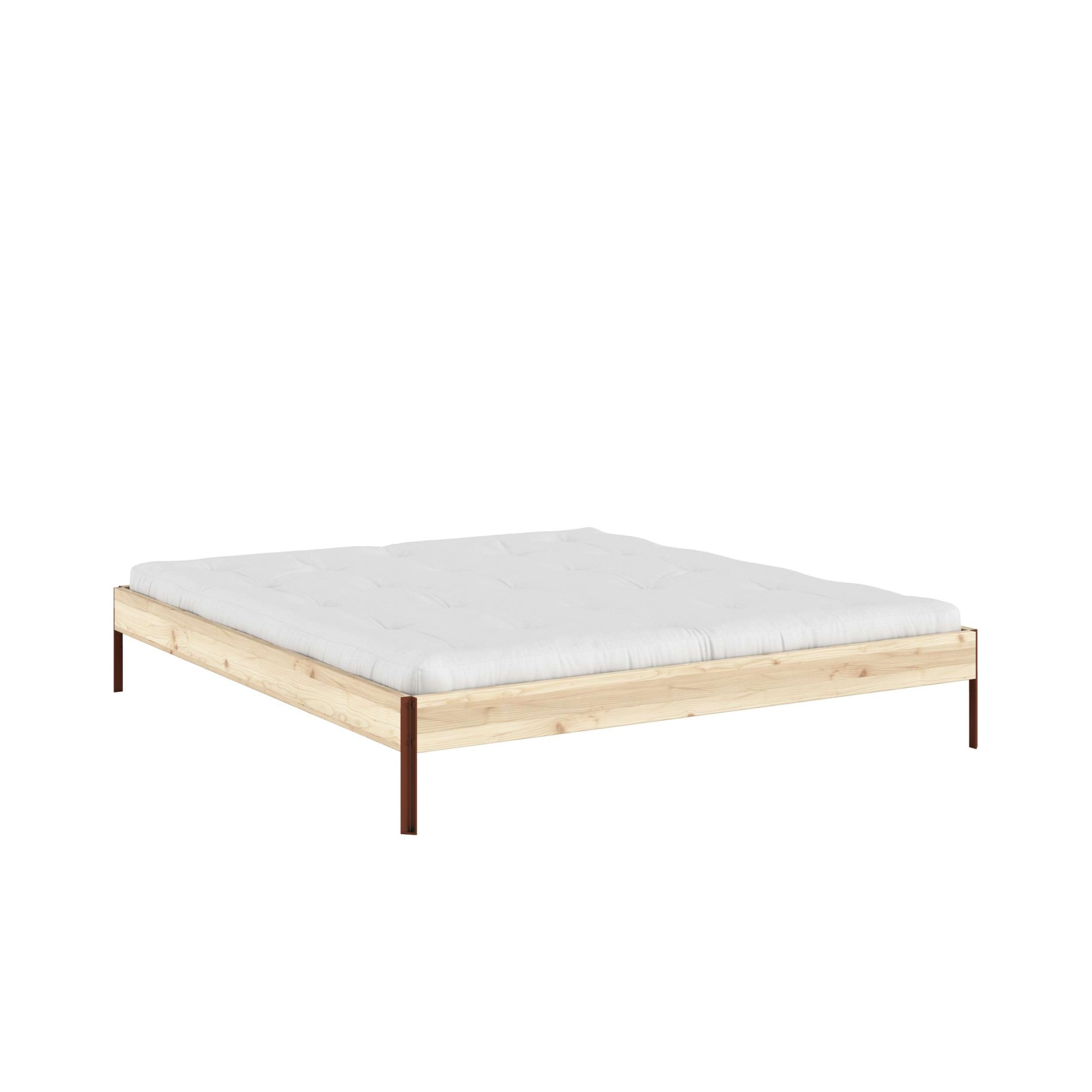 Bettgestell KARUP DESIGN, B:186cm H:34cm L:206cmraw, terra rot, Betten, "CORE BED Bodenbett, Holzrahmen, Futonbett, Jugendbett, Holzbett",