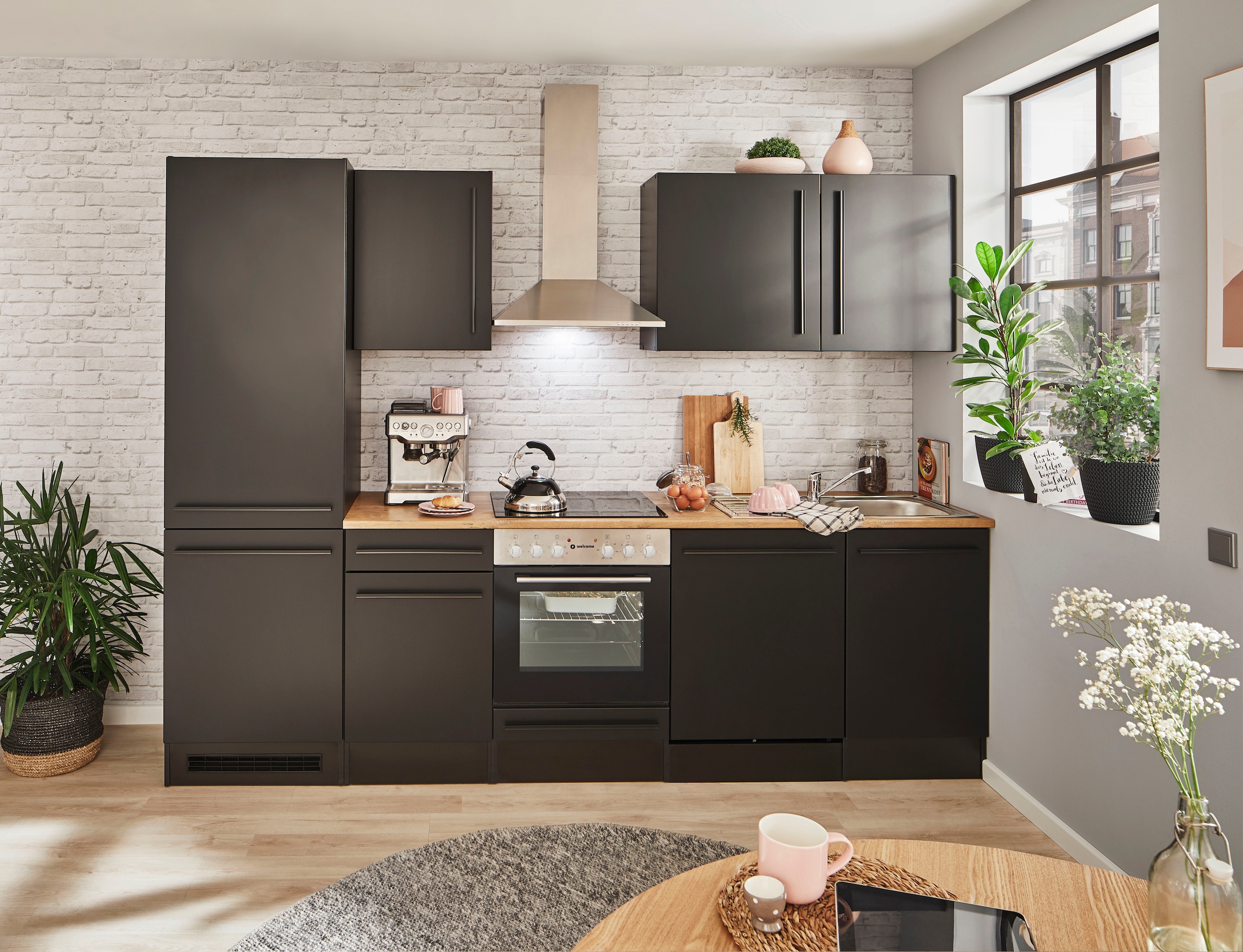 BASIC by Balculina Küchenzeile »Jazz«, Breite 280 cm, wahlweise mit E-Geräten