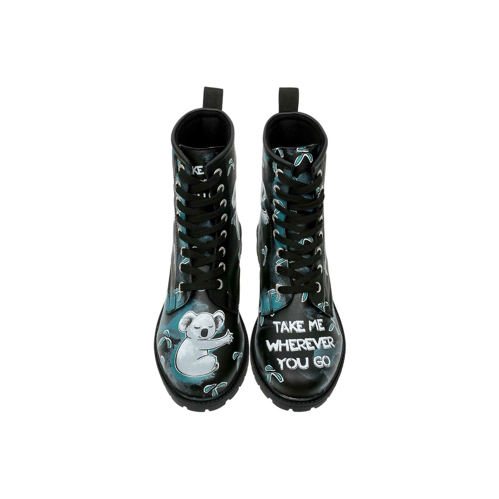 DOGO Schnürboots "Long Boots Schnürstiefel Koala Hug Black Damen Stiefelett günstig online kaufen