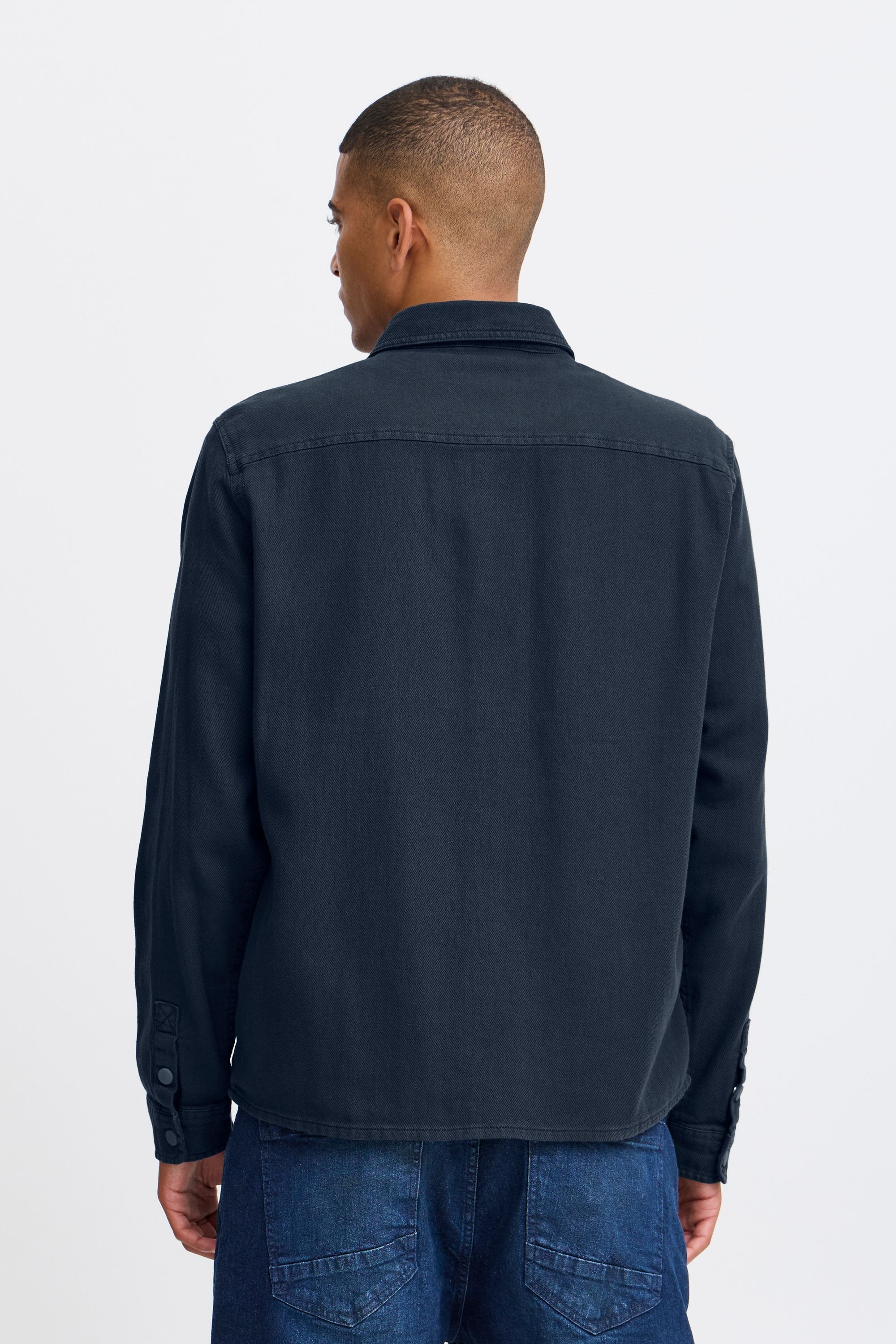 Langarmhemd BLEND "Langarmhemd BHOvershirt", Herren, Gr. M, N-Gr, blau (marineblaus), Obermaterial: 100% Baumwolle CO., Hemden 6
