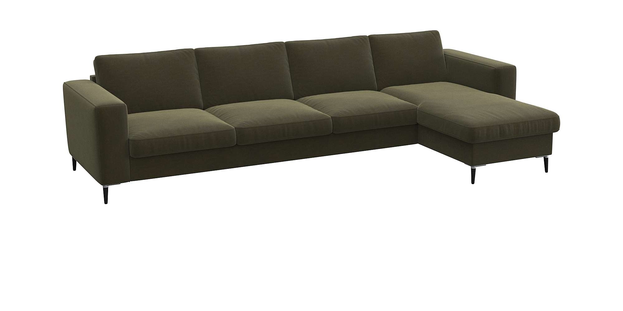 FLEXLUX Ecksofa »Fiore, super Sitzkomfort durch Kaltschaum im Sitz, L-Form«, breite Armlehnen, Füße Alu+schwarz