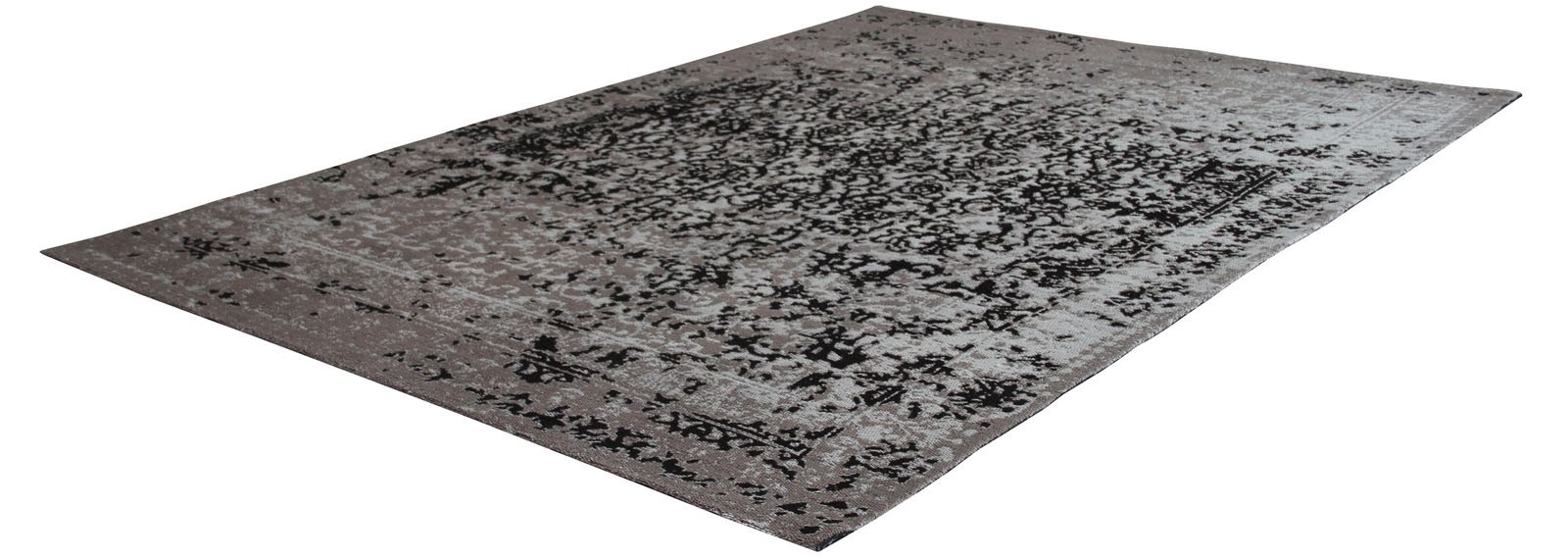 Teppich KAYOOM "Sunny 310", beige (beige, schwarz), B:120cm H:8mm L:170cm, Polyester, Teppiche, Teppich, Besonders pflegeleicht. Im Innen- und Außenbereich verwendbar. 2