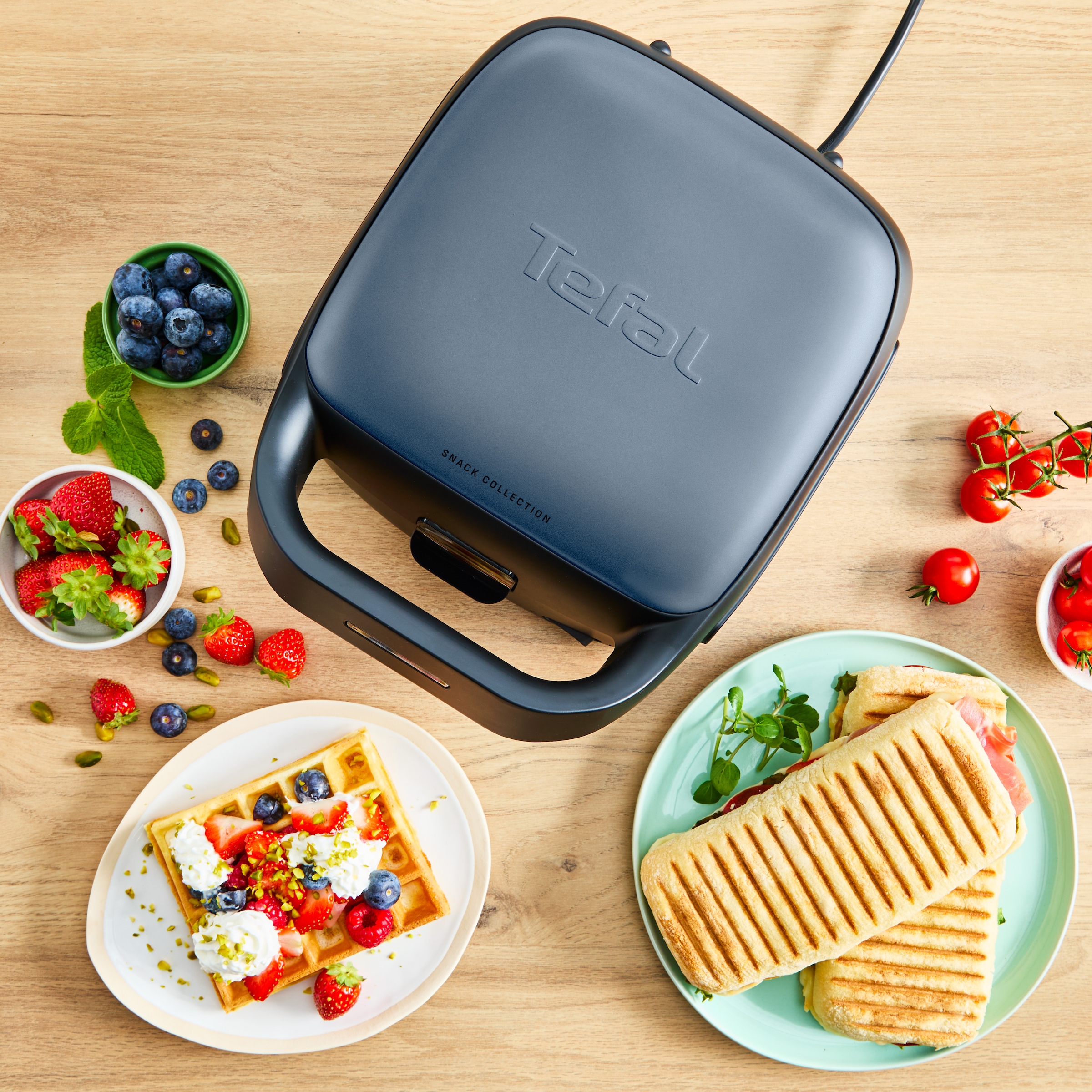 Tefal 2-in-1-Sandwichmaker »SW8674 Snack Collection«, 700 W, Antihaftbeschichtung, austauschbare Plattensets, inkl. Rezeptbuch