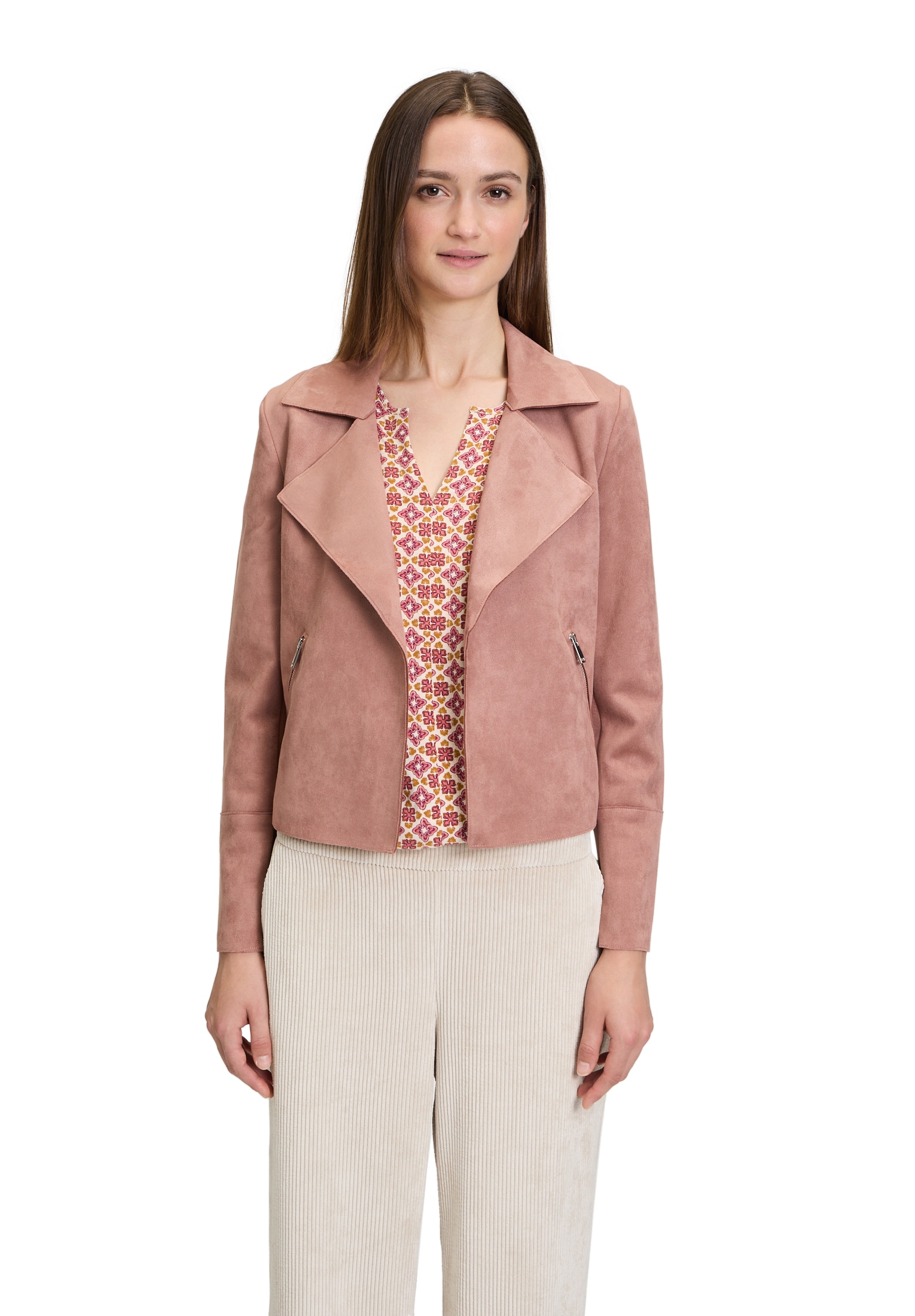 Cartoon Jackenblazer "Cartoon Blazer-Jacke mit offenem Saum", Taschen