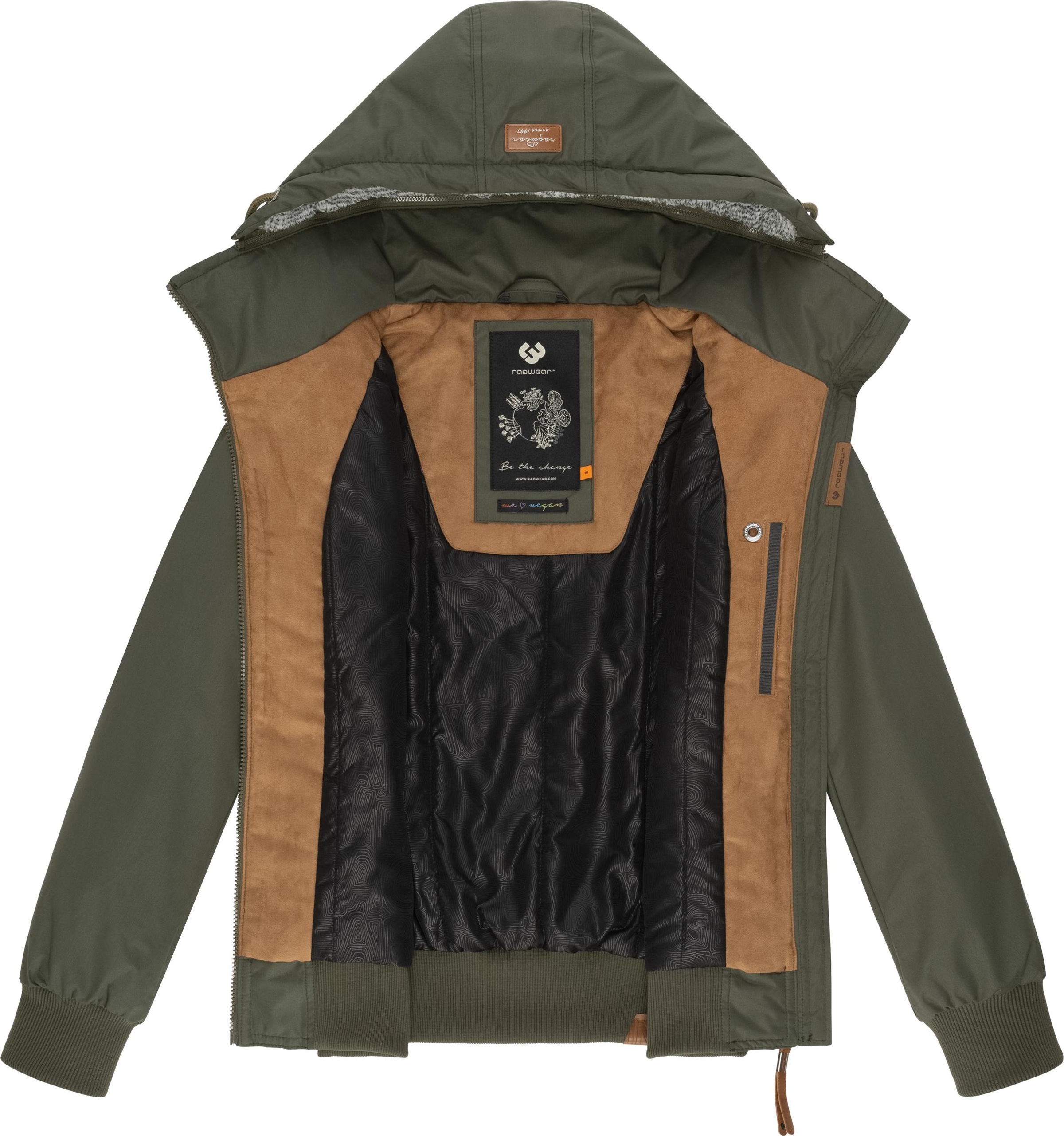 Ragwear Winterjacke »Jotty Winter«, mit Kapuze, stylische Outdoorjacke mit abnehmbarer Kapuze