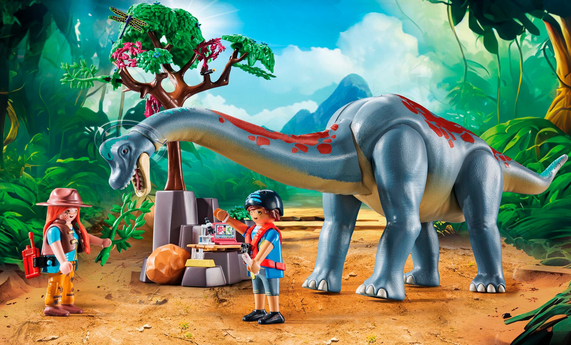 Playmobil® Konstruktions-Spielset »Brachiosaurus-Begegnung mit Luftkissenboot (71819), Playmobil Dinos«, (97 St.)