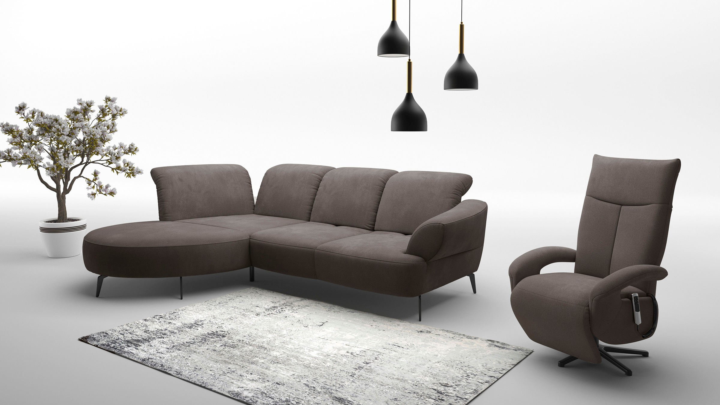 sit&more Ecksofa »Dance, L-Form, inkl. Sitztiefenverstellung«, inkl. Click&Seat, optional mit Kopfteilverstellung